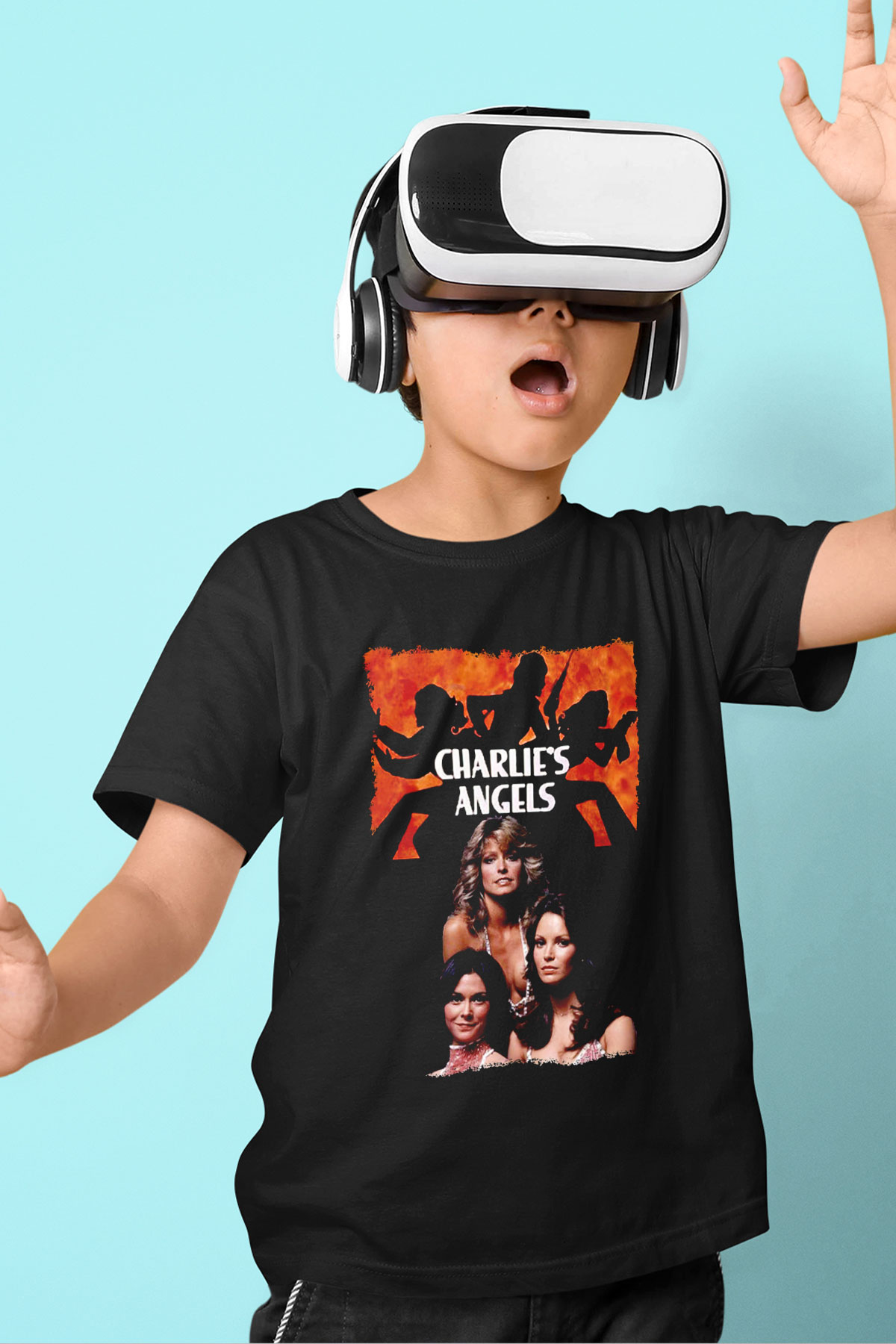Charlies Angels Siyah Unisex  Çocuk Tişört