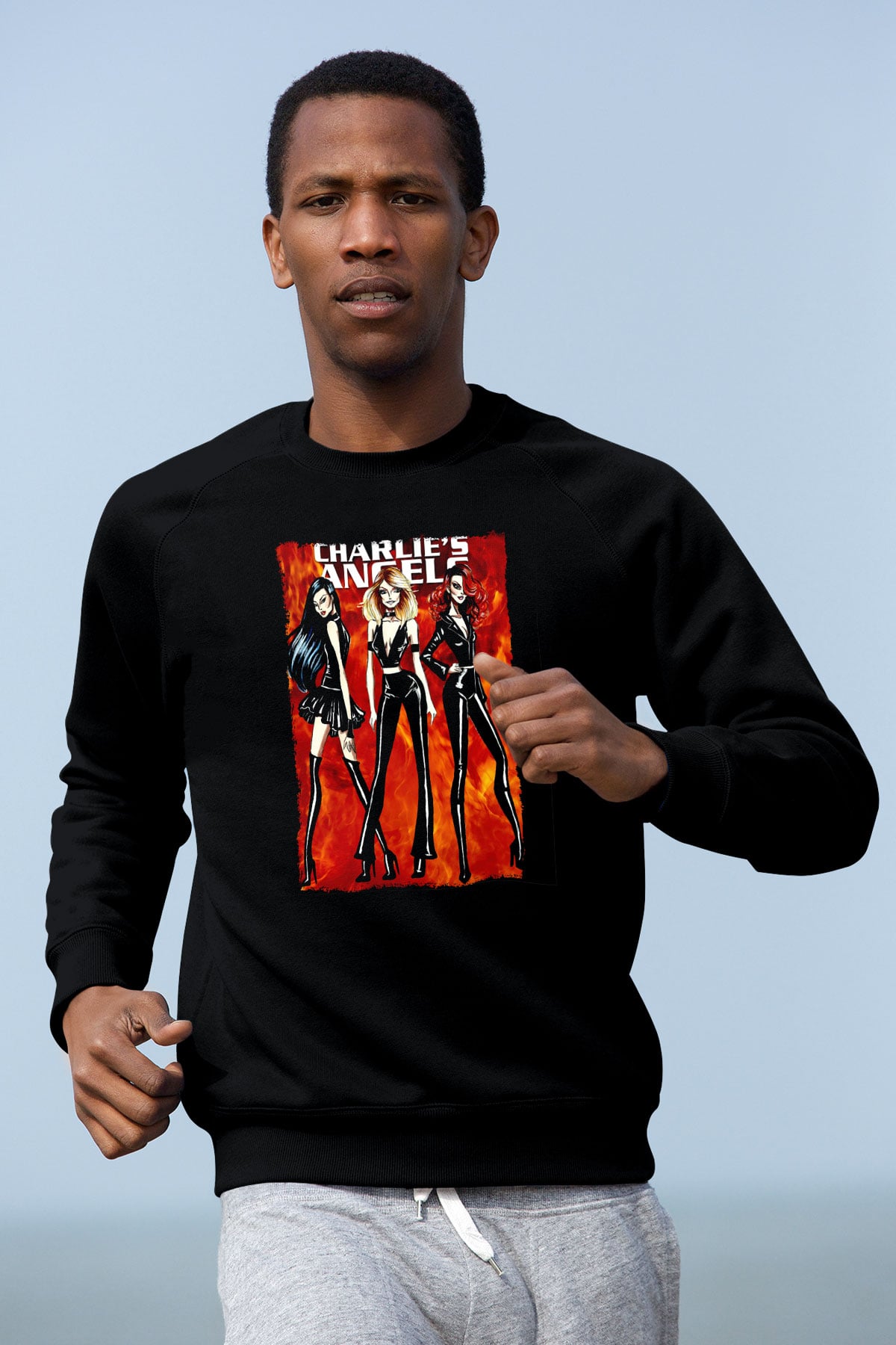 Charlies Angels Siyah Unisex  Sweatshirt