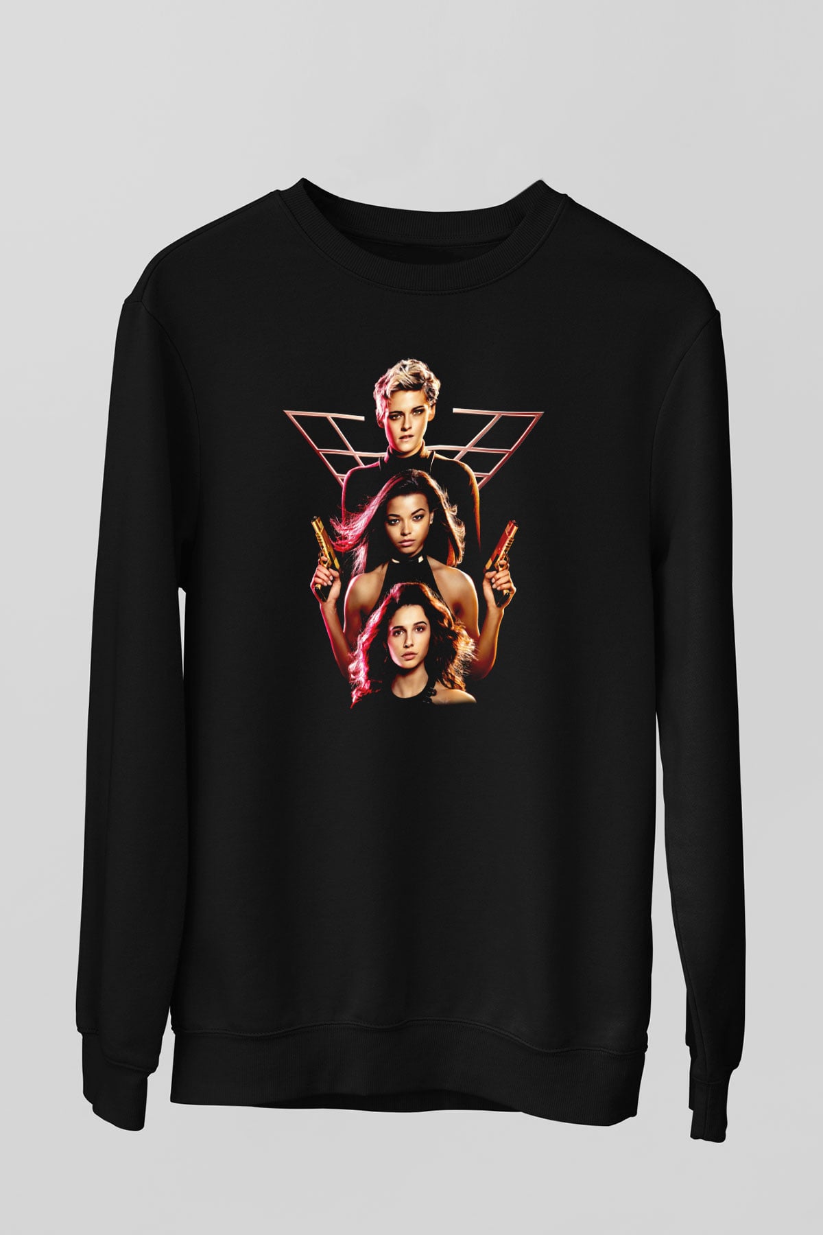 Charlies Angels Siyah Unisex  Sweatshirt