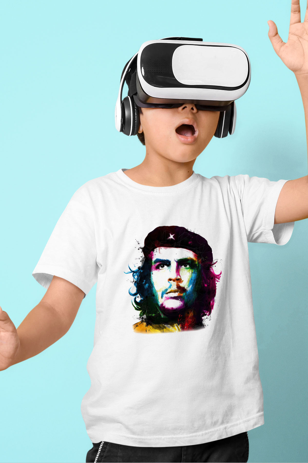 Che Guevara Baskılı Beyaz Unisex Çocuk Tişört