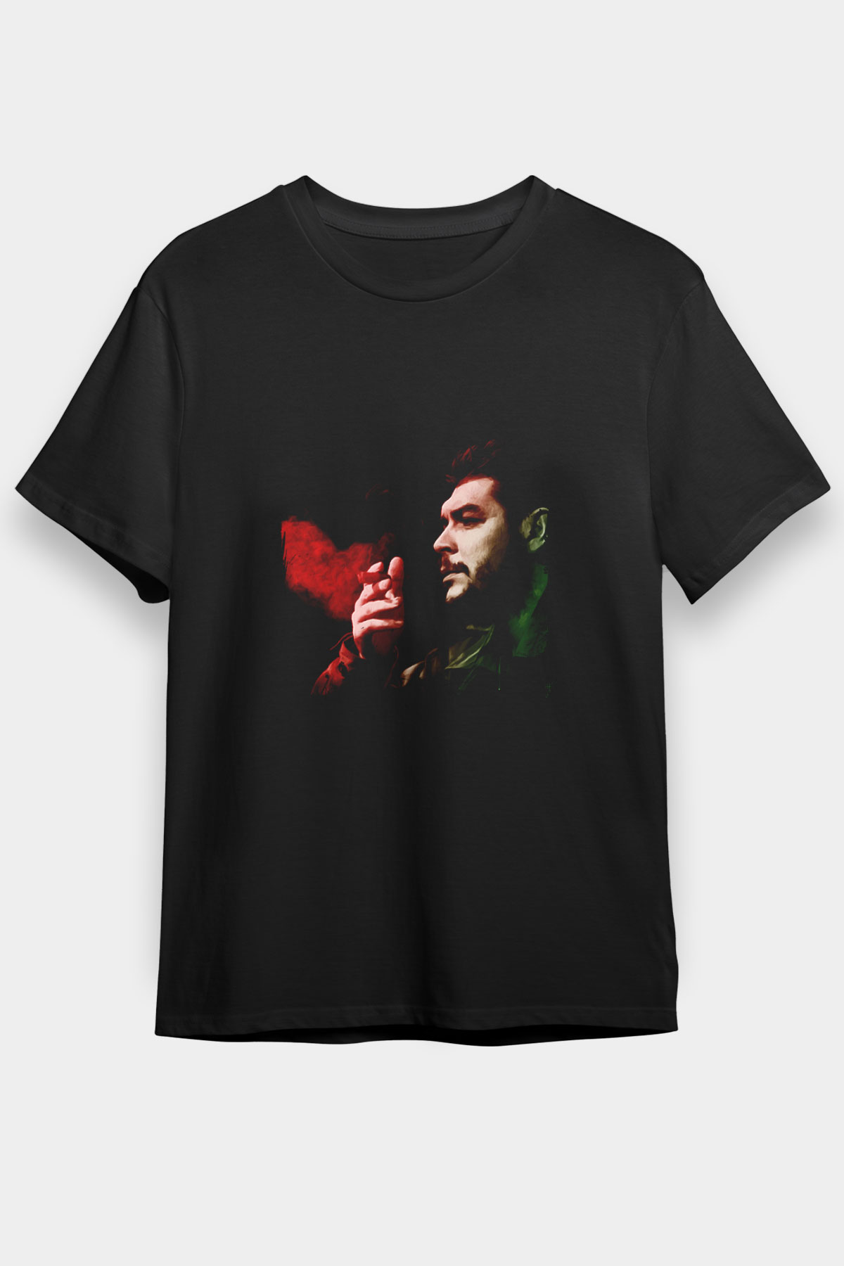 Che Guevara Baskılı Unisex Siyah Tişört