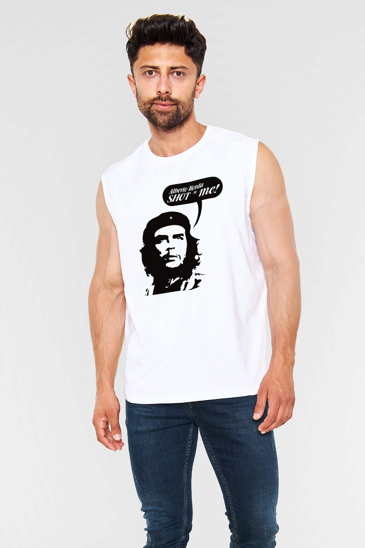 Che Guevara Beyaz Unisex Kolsuz Tişört