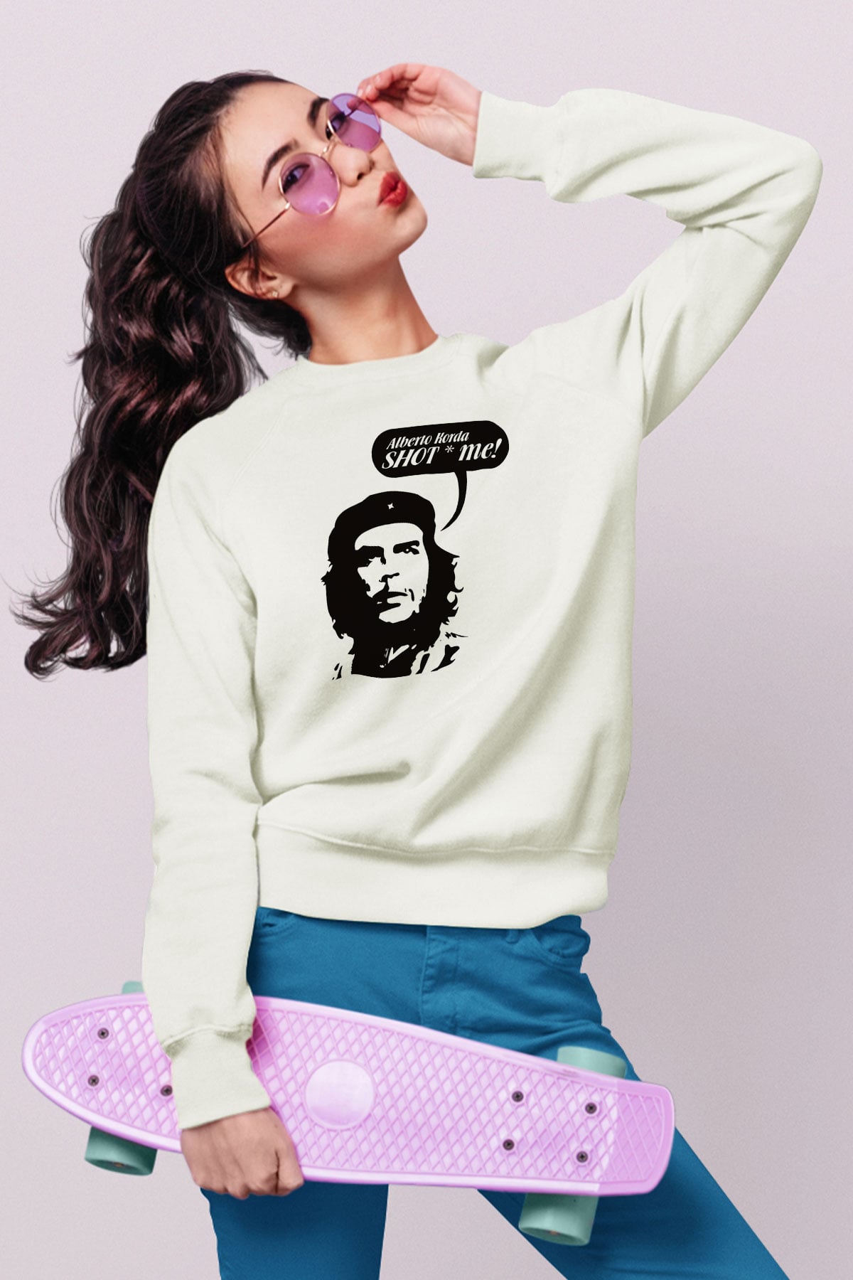 Che Guevara Beyaz Unisex Sweatshirt