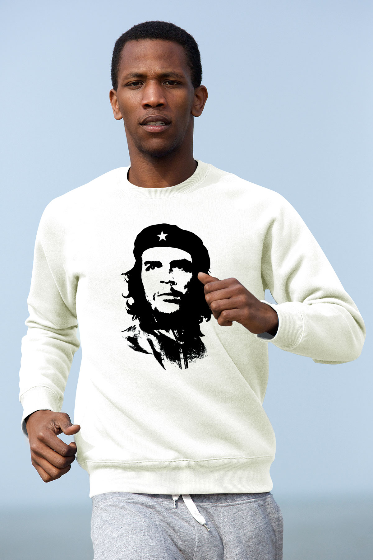 Che Guevara Beyaz Unisex Sweatshirt
