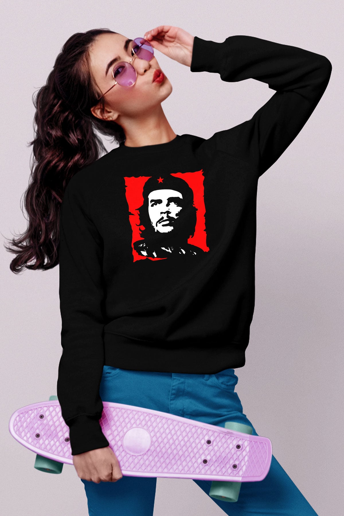 Che Guevara Siyah Unisex Sweatshirt