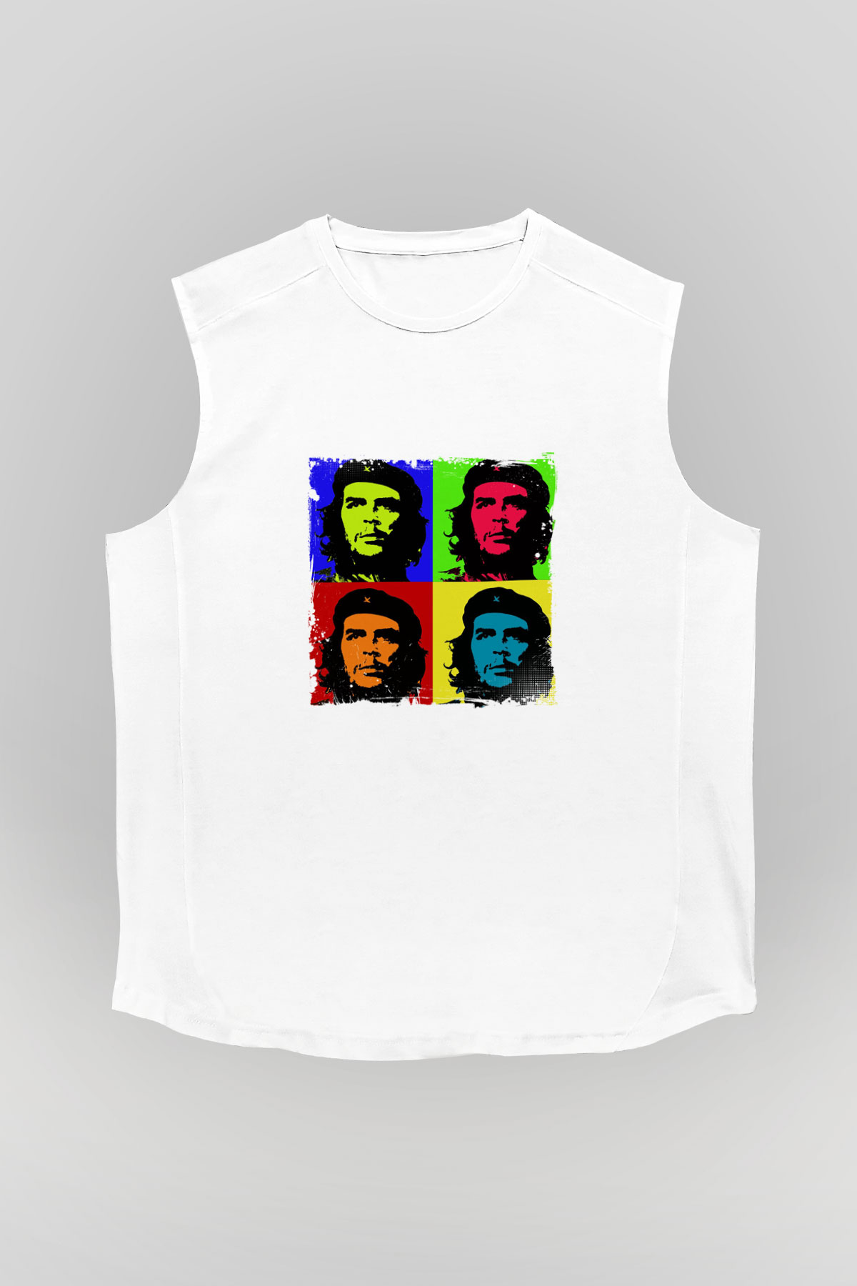 Che Guevara Unisex Baskılı Beyaz Kolsuz Tişört