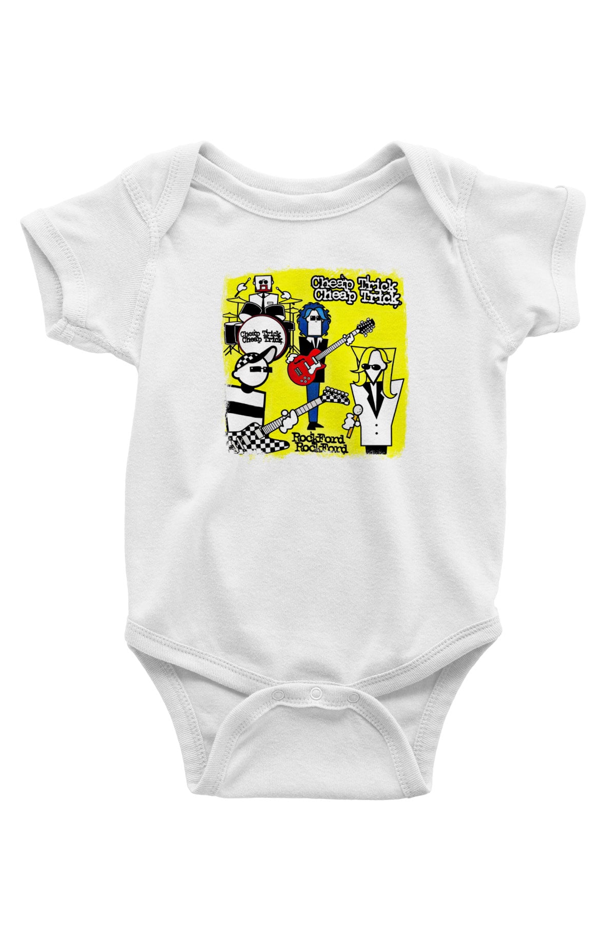 Cheap Trick Baskılı Unisex Beyaz Bebek Body - Zıbın