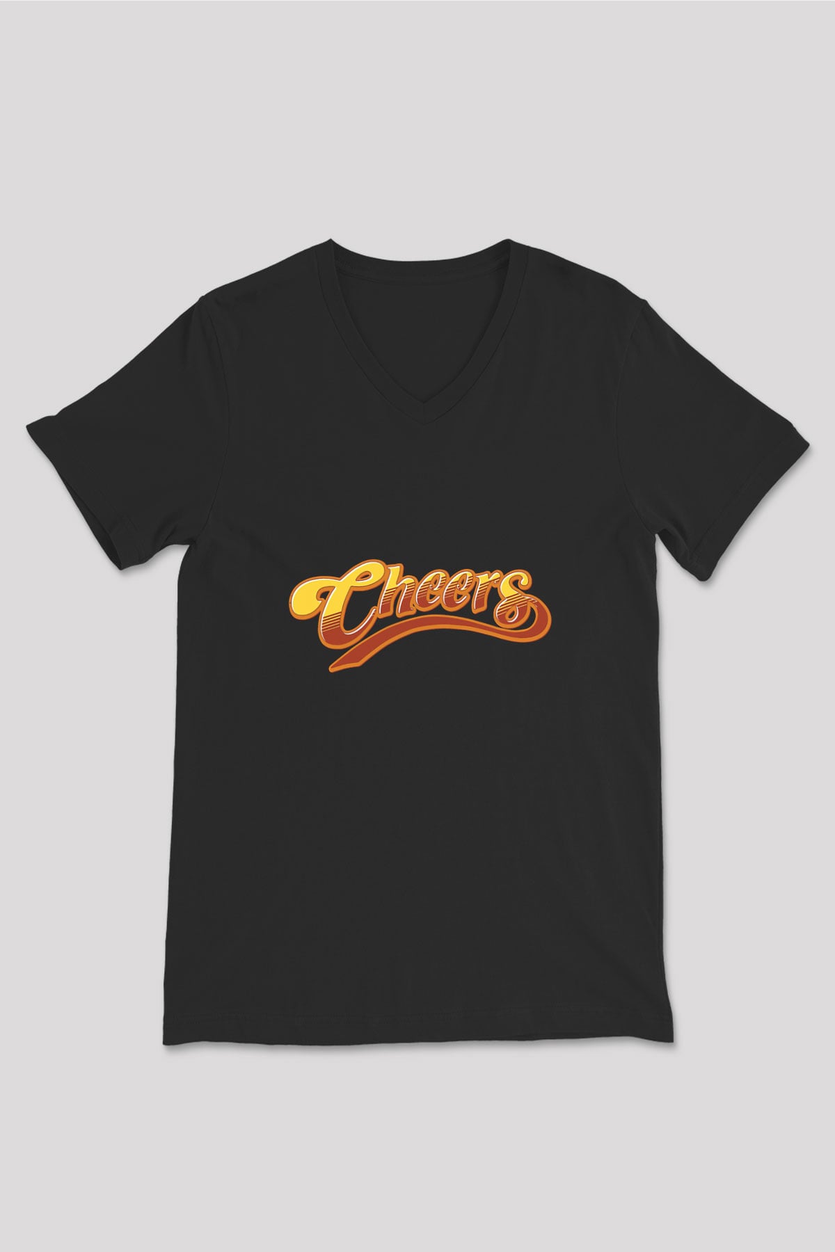 Cheers Siyah Unisex  V Yaka Tişört