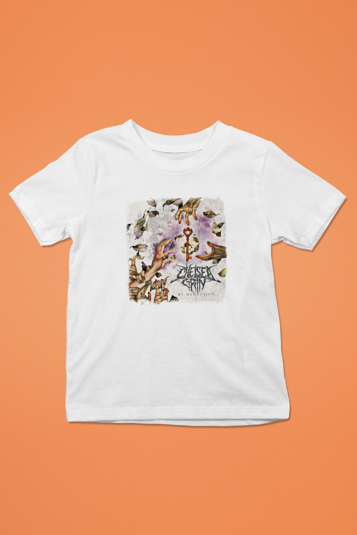 Chelsea Grin Baskılı Unisex Beyaz Çocuk Tişört