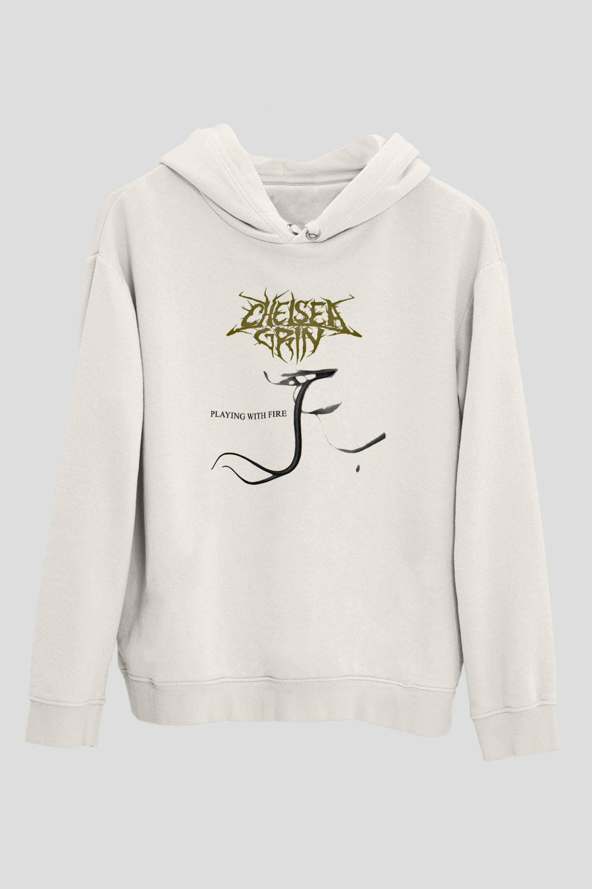 Chelsea Grin Baskılı Unisex Beyaz Hoodie