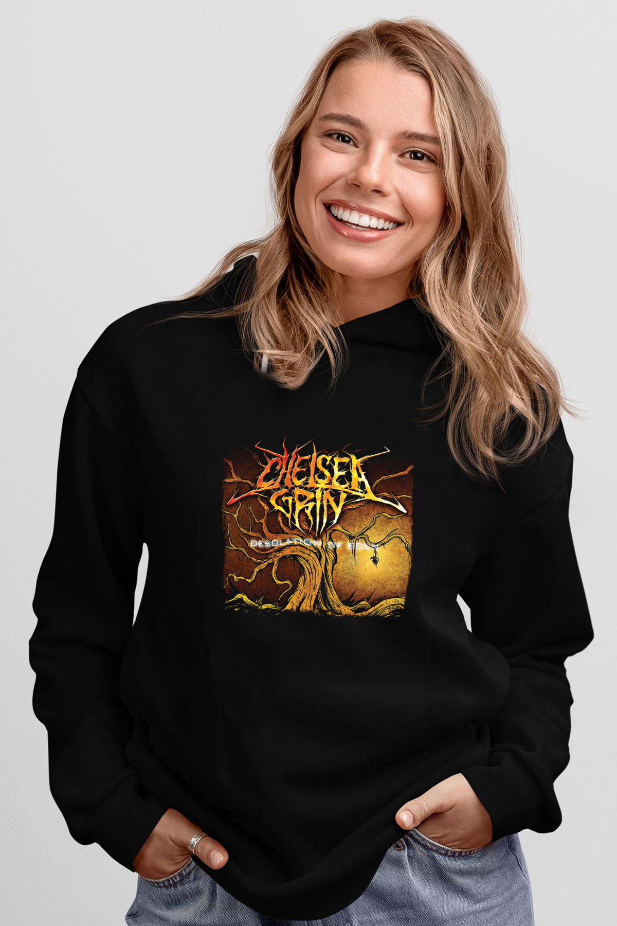 Chelsea Grin Baskılı Unisex Siyah Hoodie
