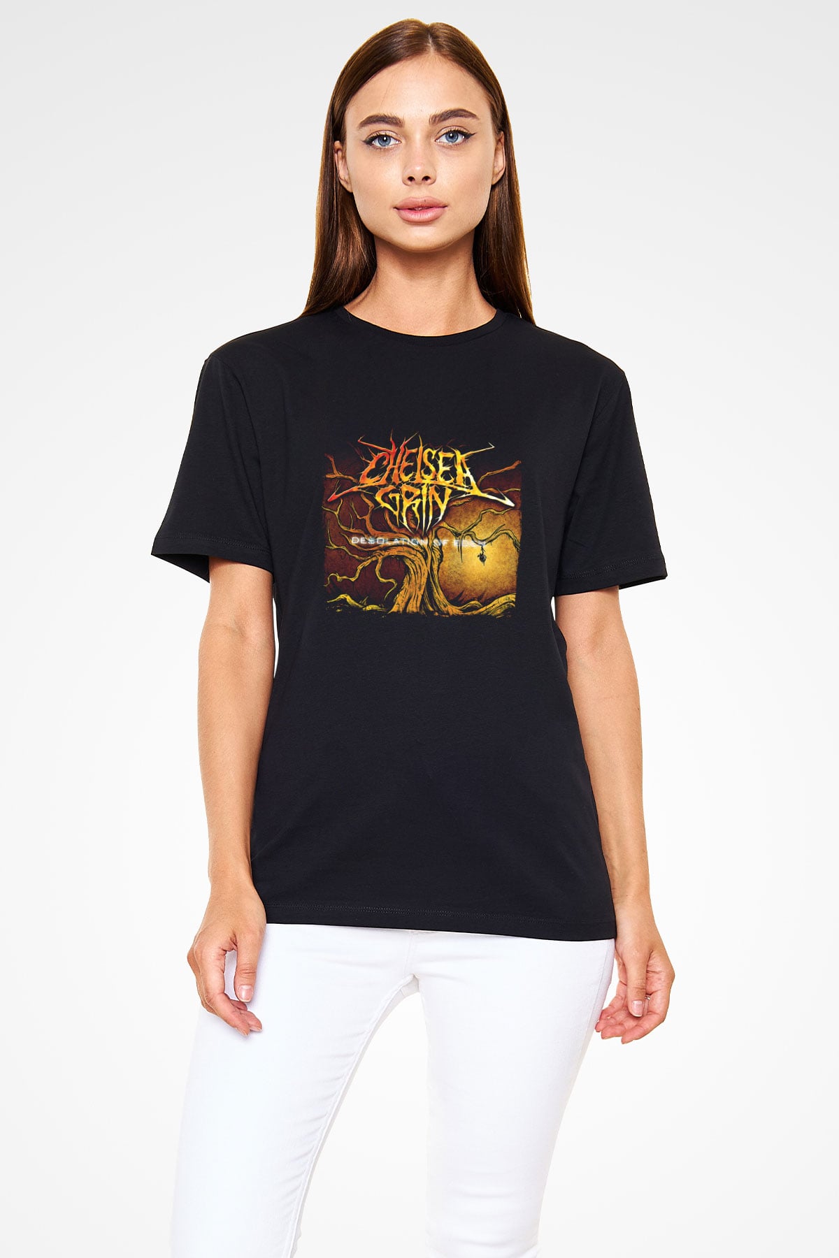 Chelsea Grin Baskılı Unisex Siyah Tişört