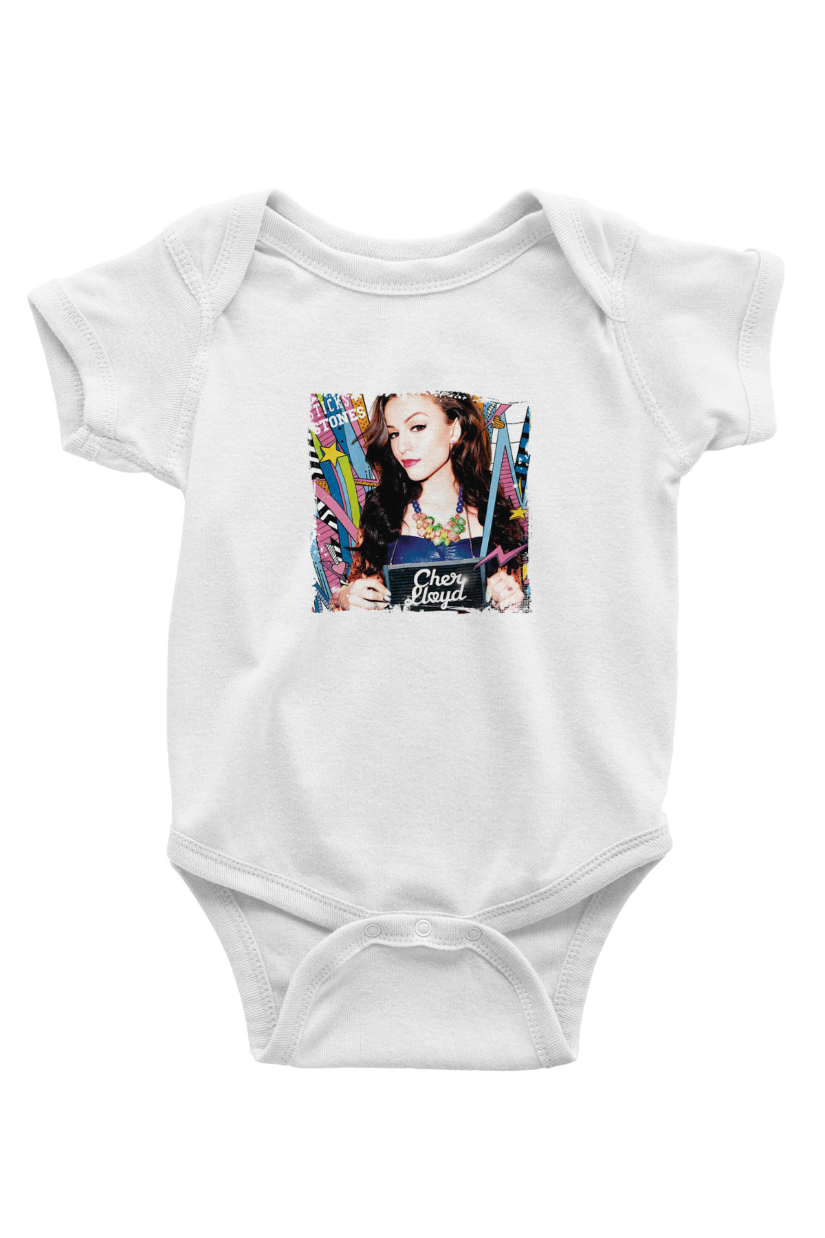 Cher Lloyd Baskılı Unisex Beyaz Bebek Body - Zıbın