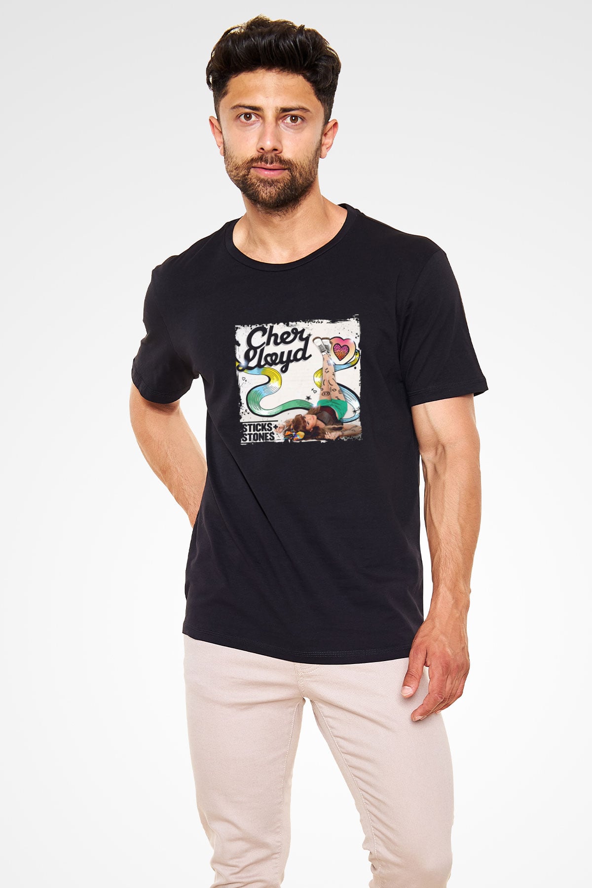 Cher Lloyd Baskılı Unisex Siyah Tişört