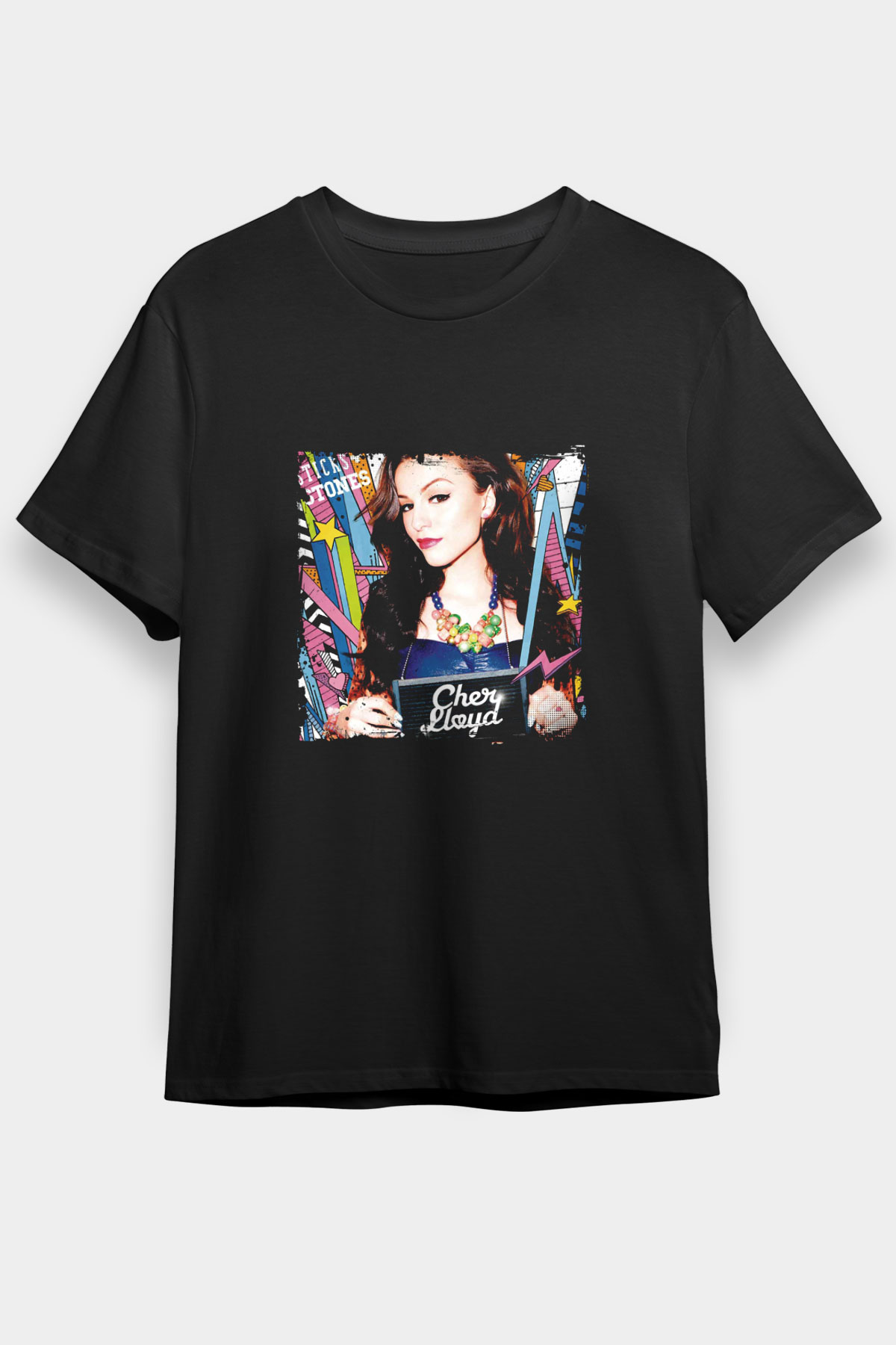 Cher Lloyd Baskılı Unisex Siyah Tişört