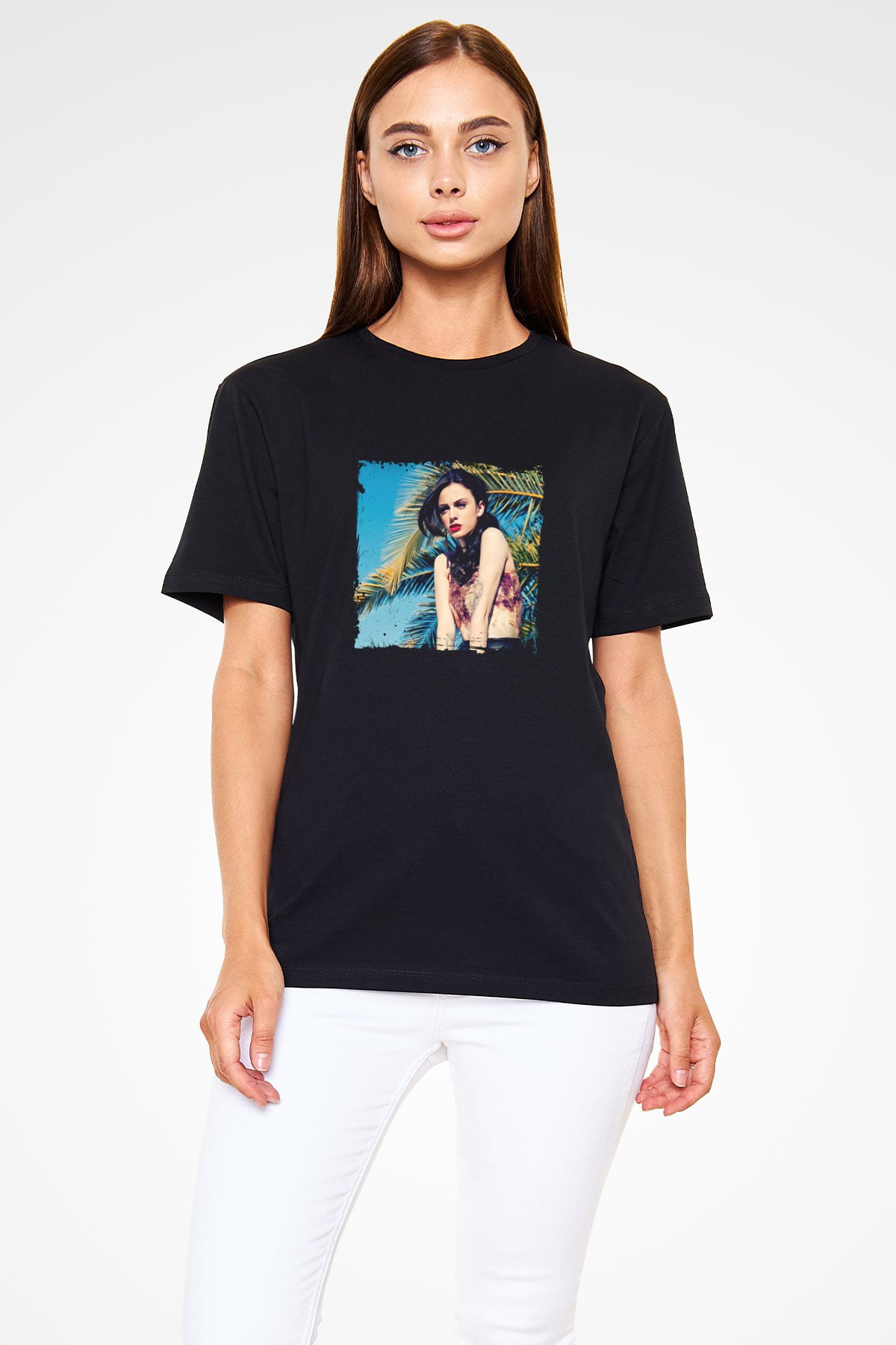 Cher Lloyd Baskılı Unisex Siyah Tişört