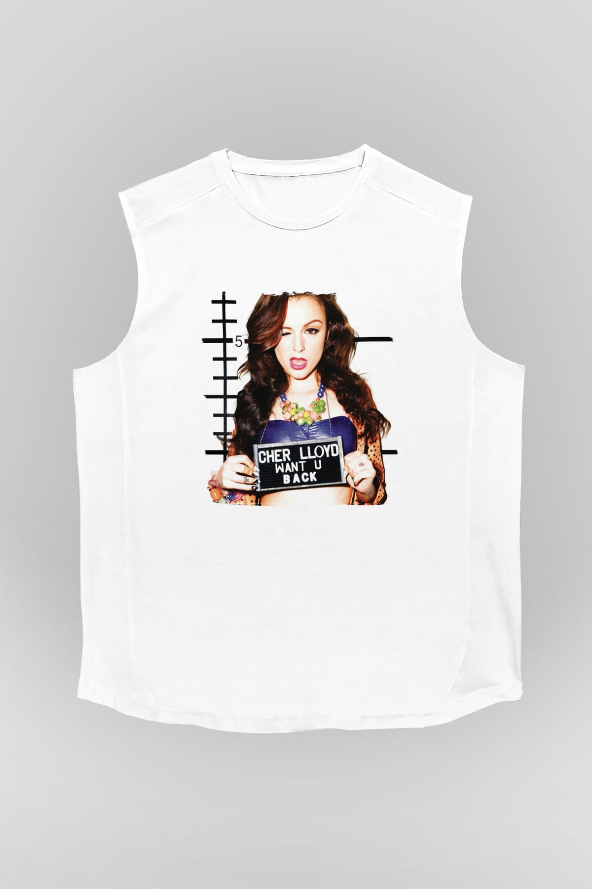 Cher Lloyd Beyaz Unisex Kolsuz Tişört