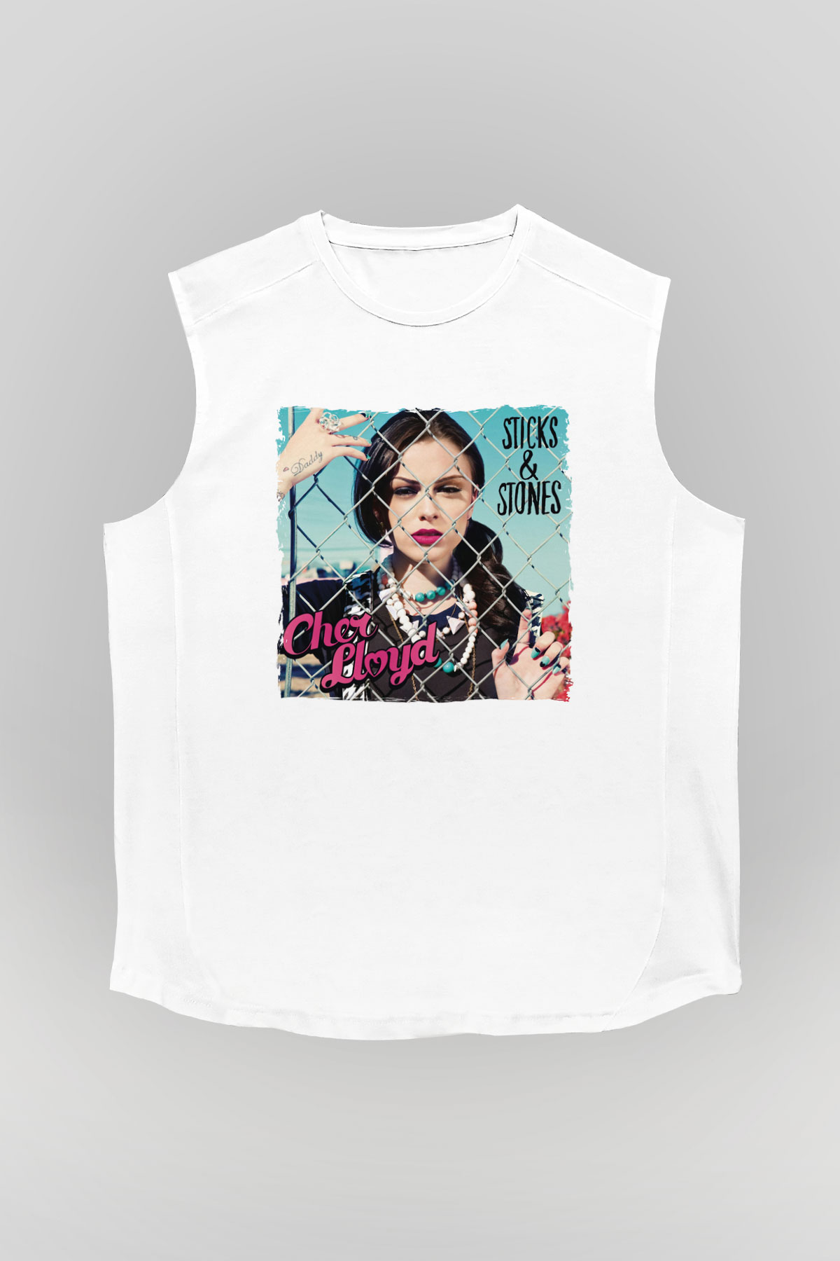 Cher Lloyd Beyaz Unisex Kolsuz Tişört