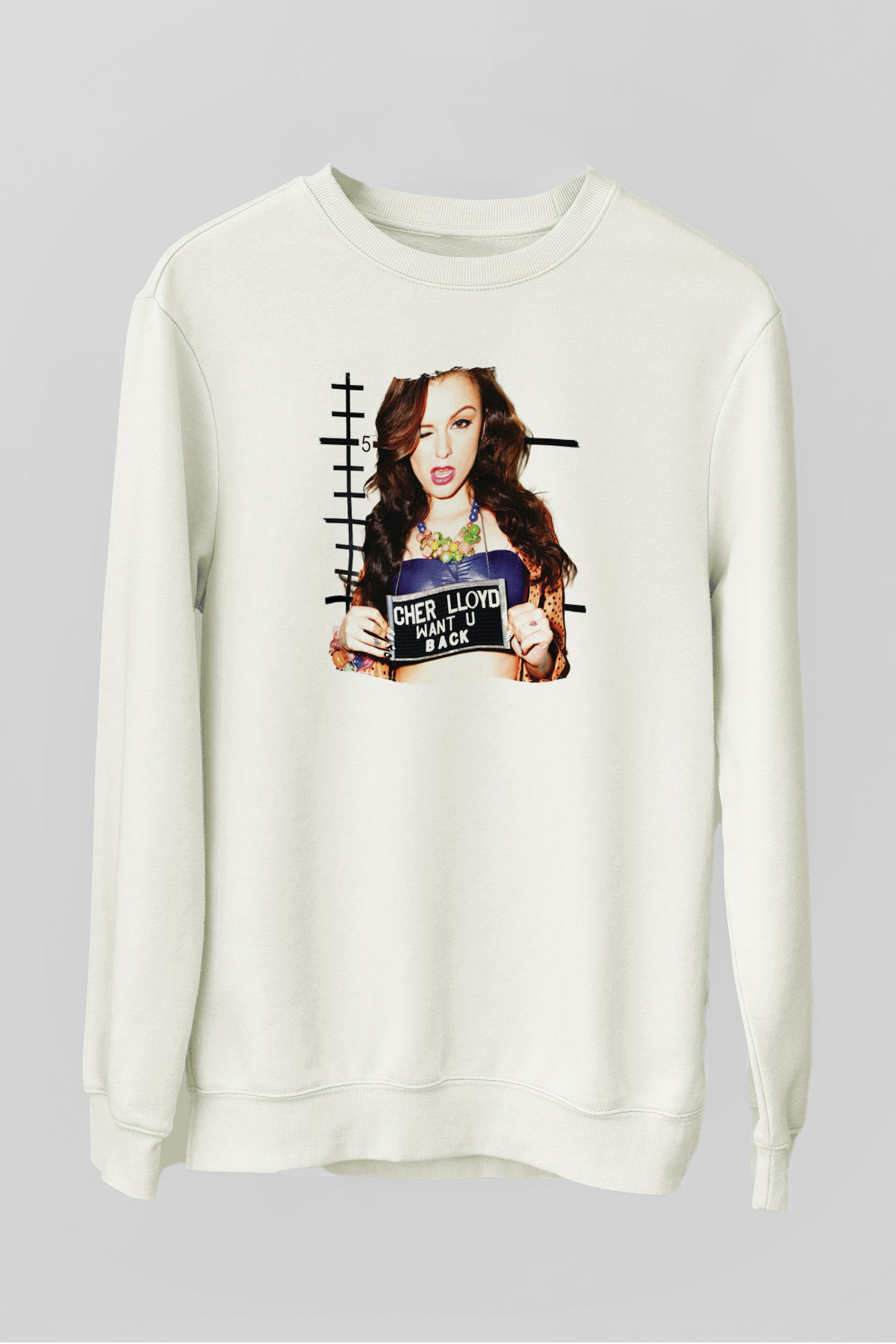 Cher Lloyd Beyaz Unisex Sweatshirt