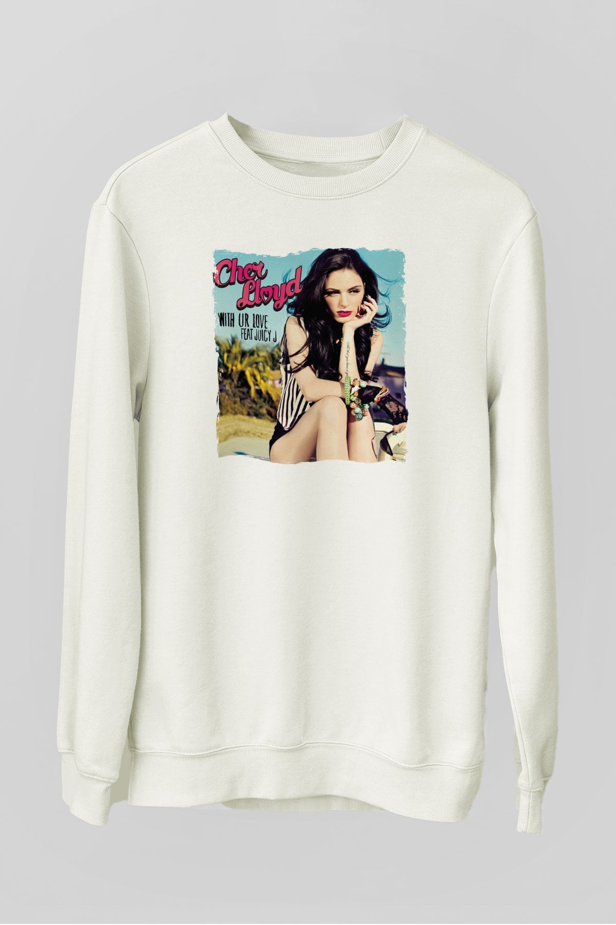 Cher Lloyd Beyaz Unisex Sweatshirt