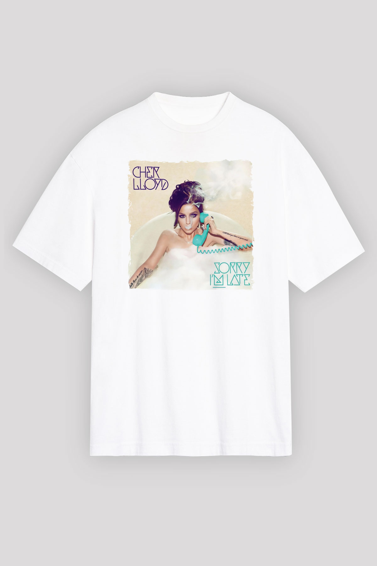 Cher Lloyd Beyaz Oversize Tişört Oversize T-shirt - TişörtFabrikası