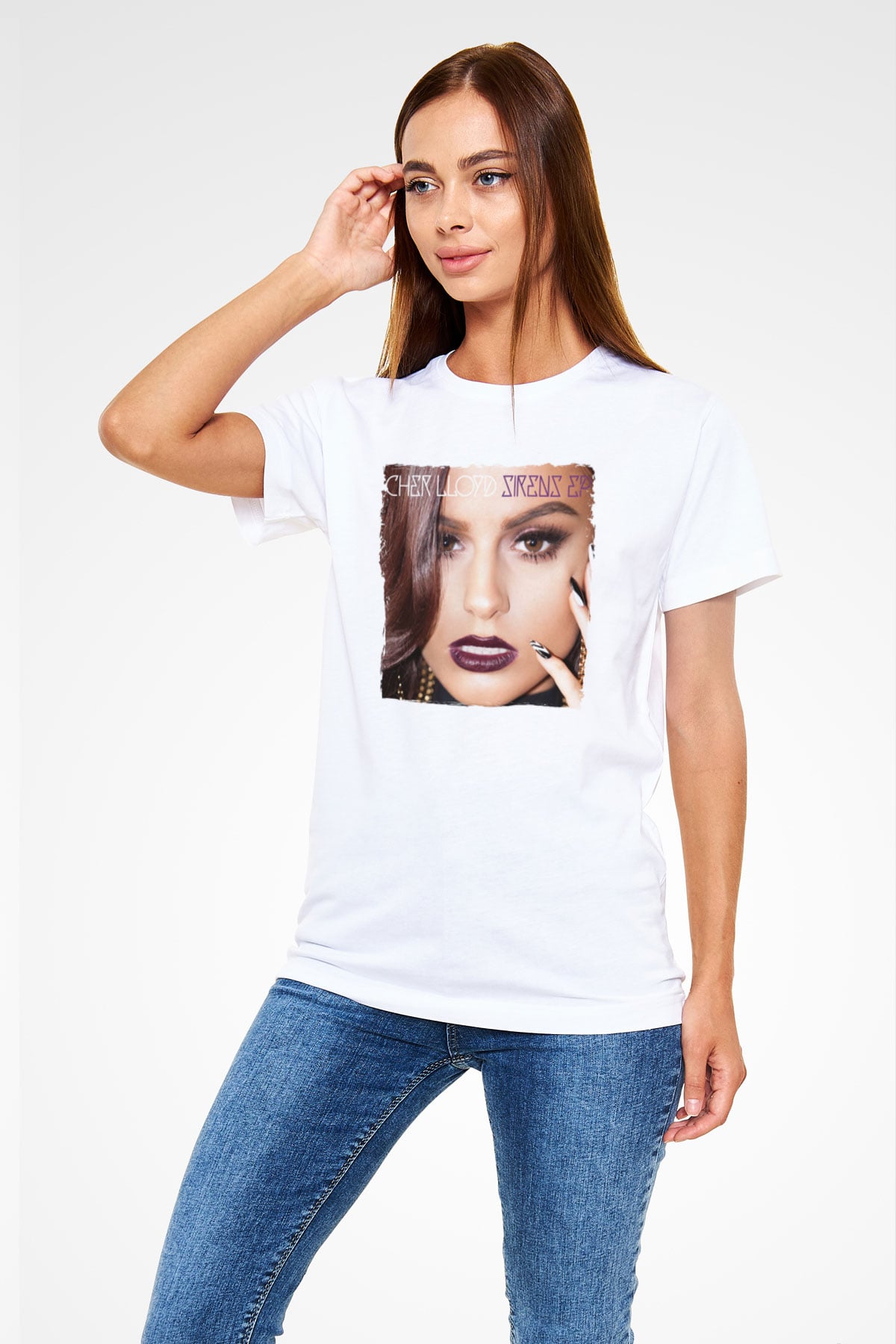 Cher Lloyd Beyaz Unisex Tişört T-Shirt - TişörtFabrikası