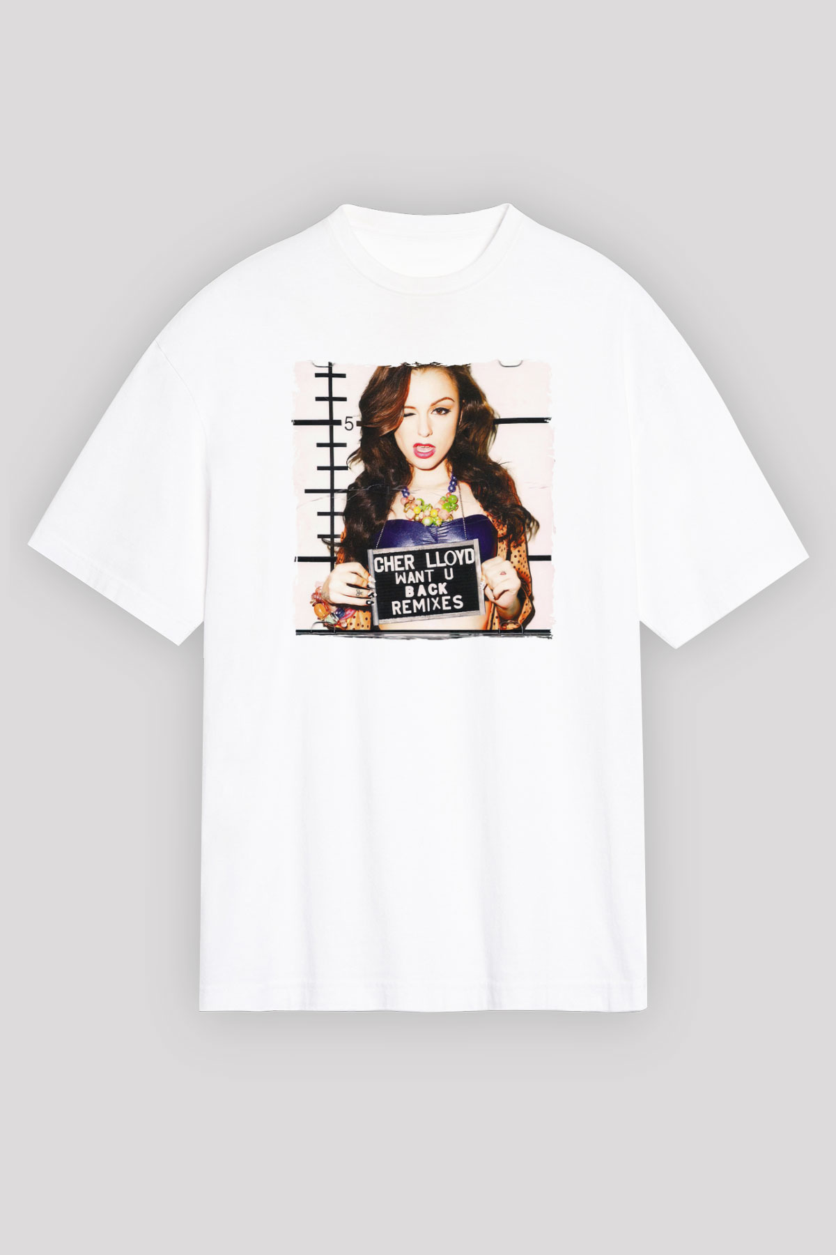 Cher Lloyd Beyaz Oversize Tişört Oversize T-shirt - TişörtFabrikası