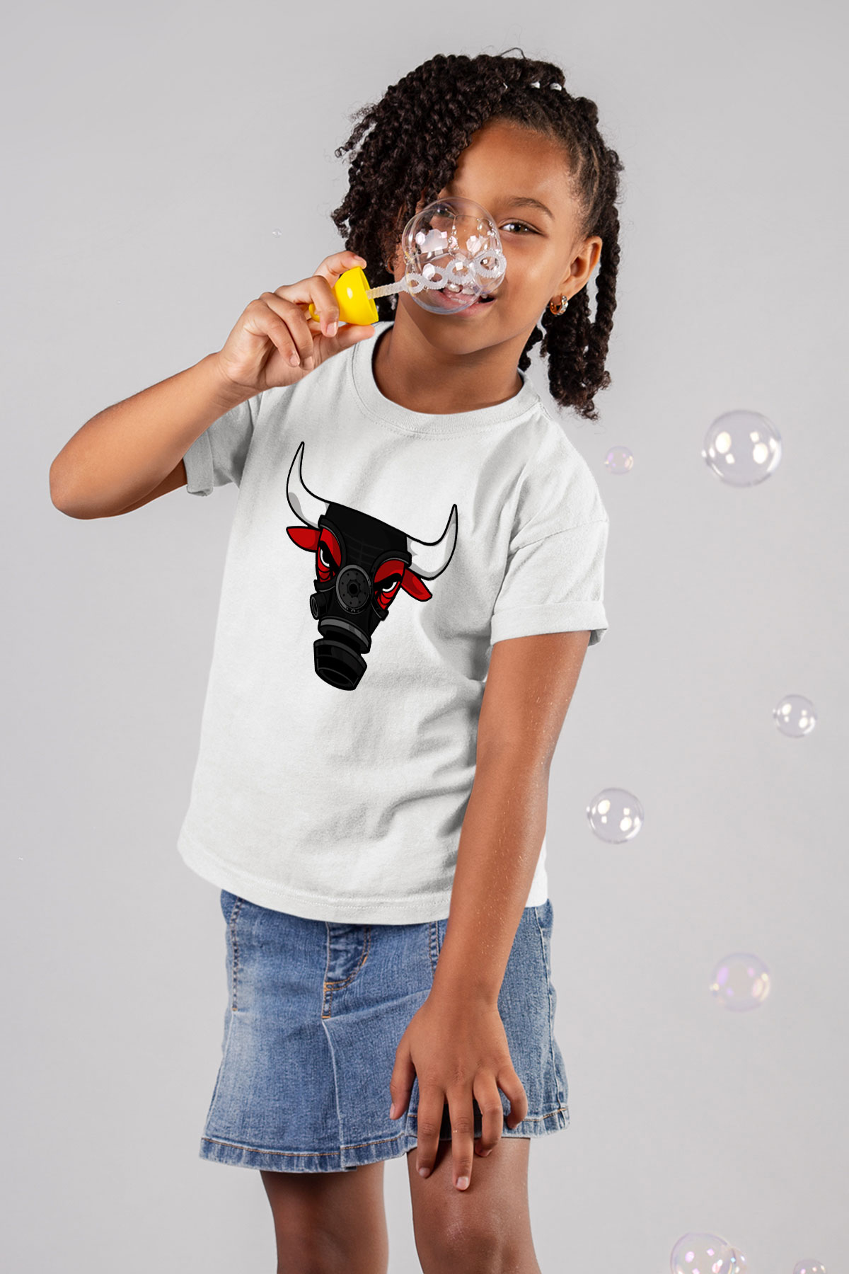 Chicago Bulls Baskılı Beyaz Unisex Çocuk Tişört
