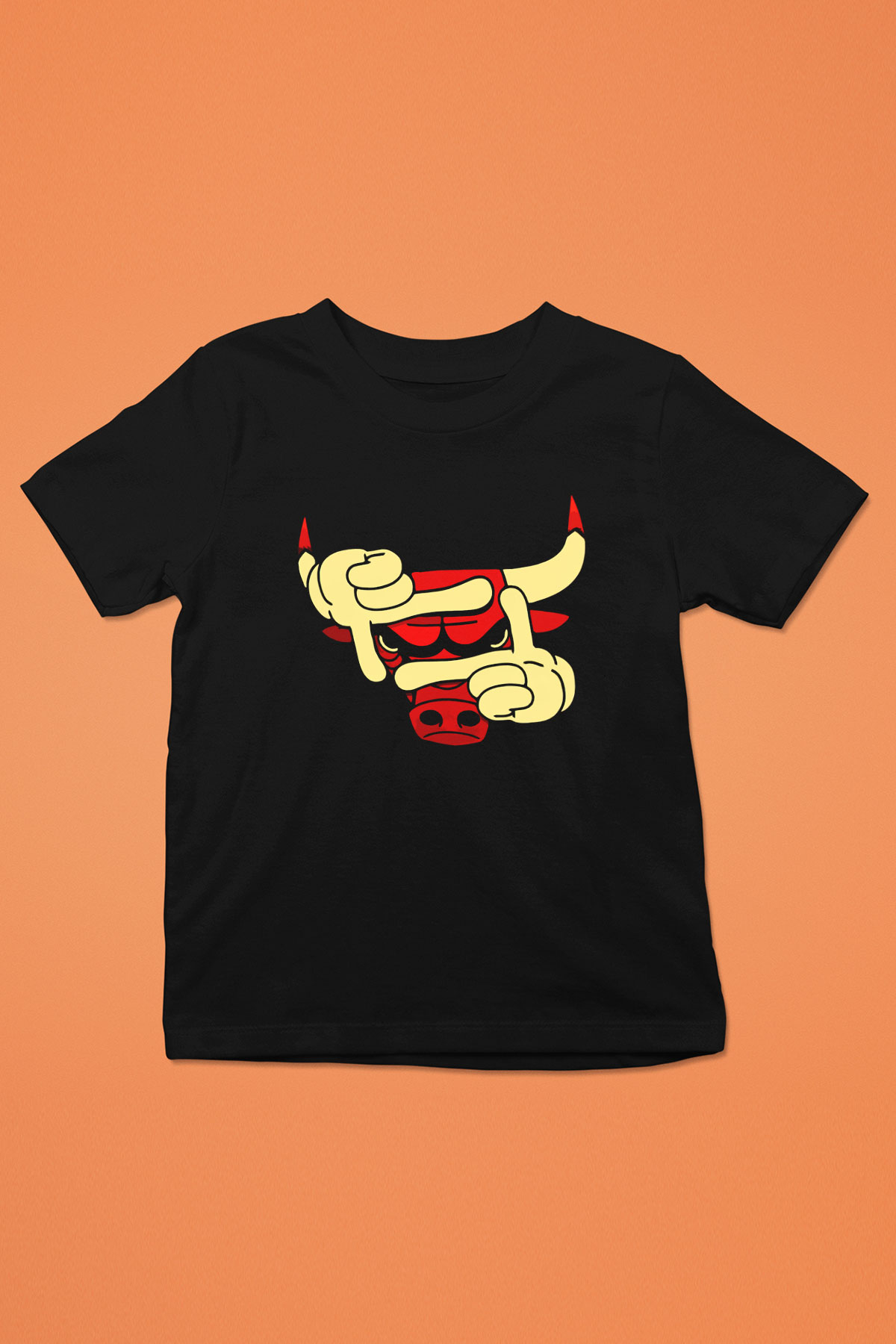 Chicago Bulls Baskılı Siyah Unisex Çocuk Tişört