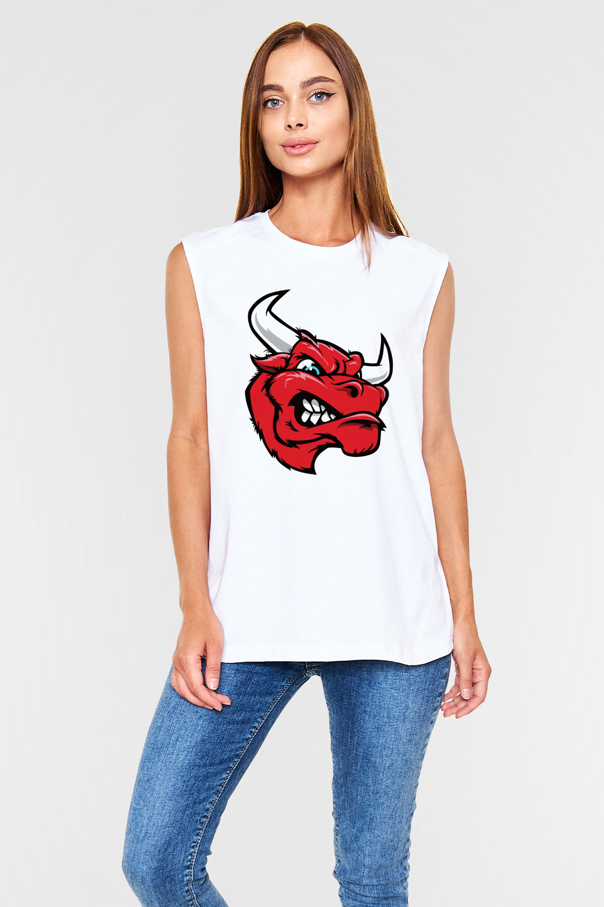Chicago Bulls Beyaz Unisex Kolsuz Tişört