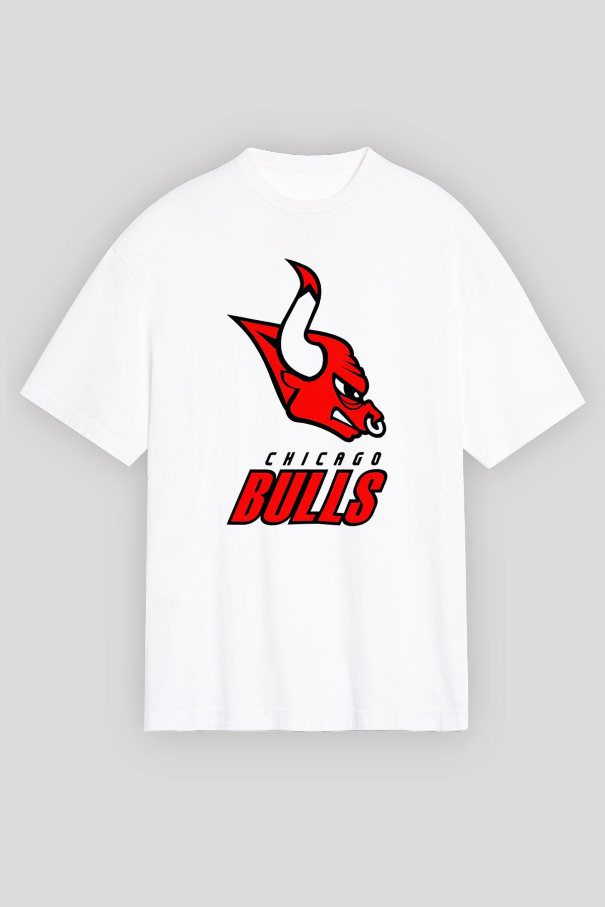 Chicago Bulls Beyaz Unisex Oversize Tişört T-Shirt