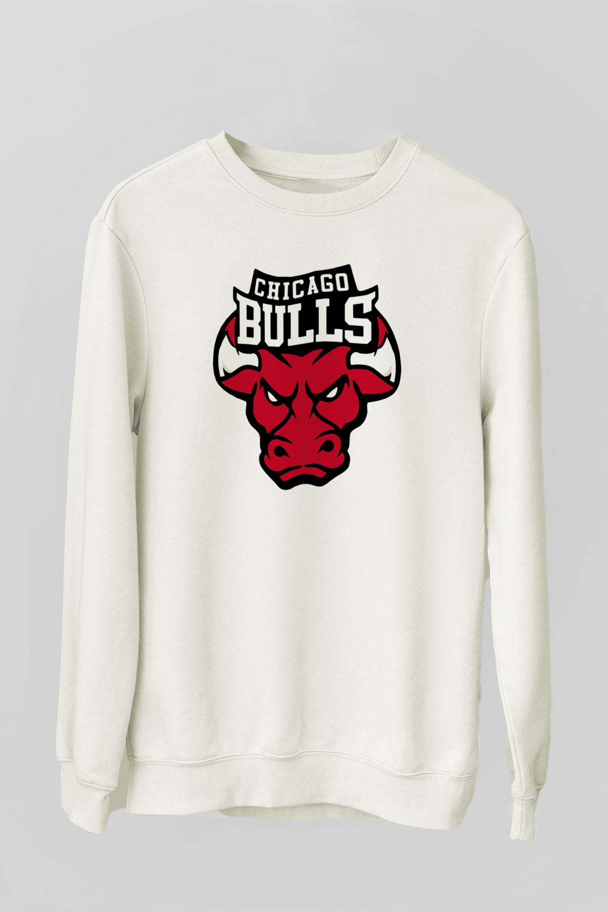Chicago Bulls Beyaz Unisex Sweatshirt