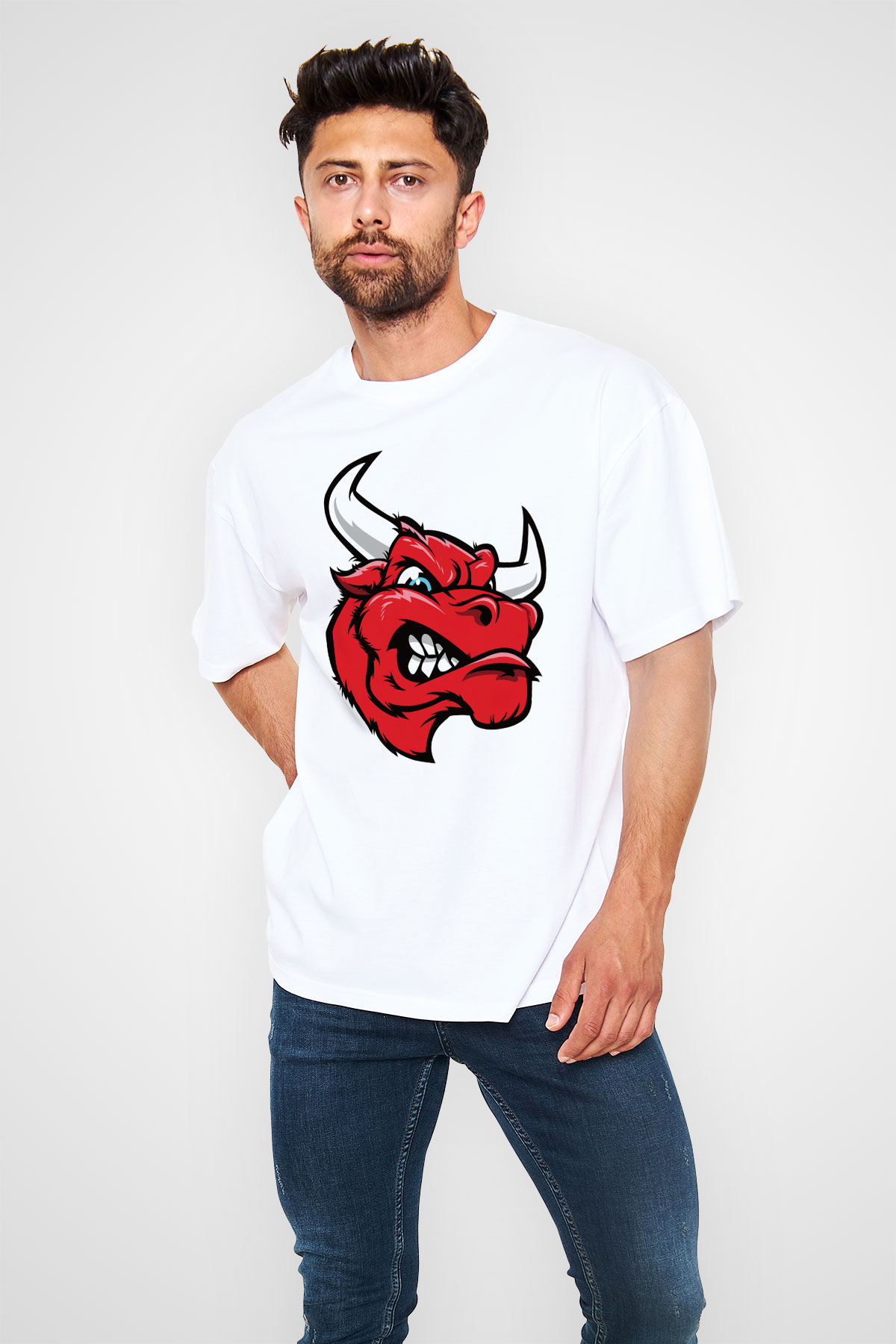 Chicago Bulls Beyaz Oversize Tişört Oversize T-shirt - TişörtFabrikası