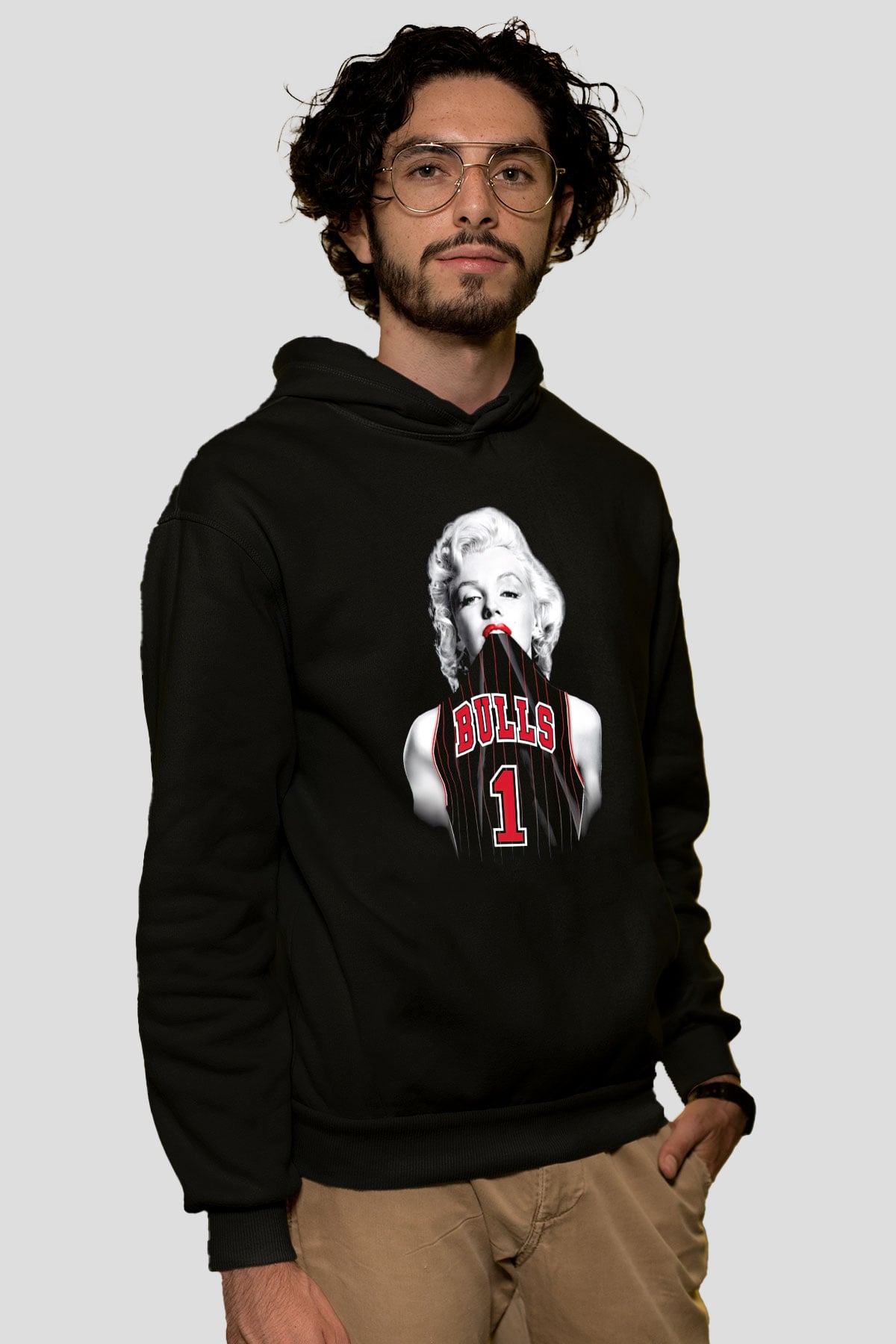 Chicago Bulls Siyah Unisex Hoodie