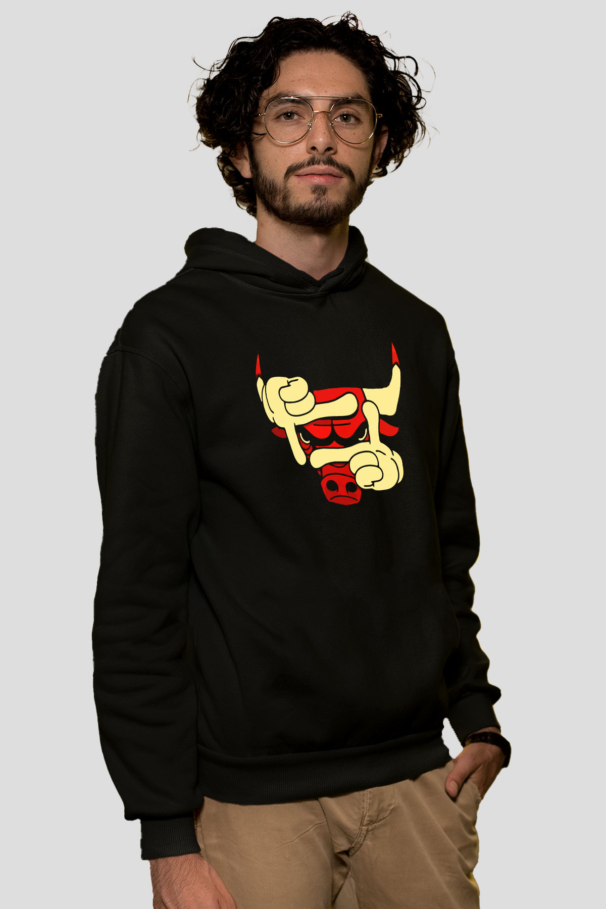 Chicago Bulls Siyah Unisex Hoodie