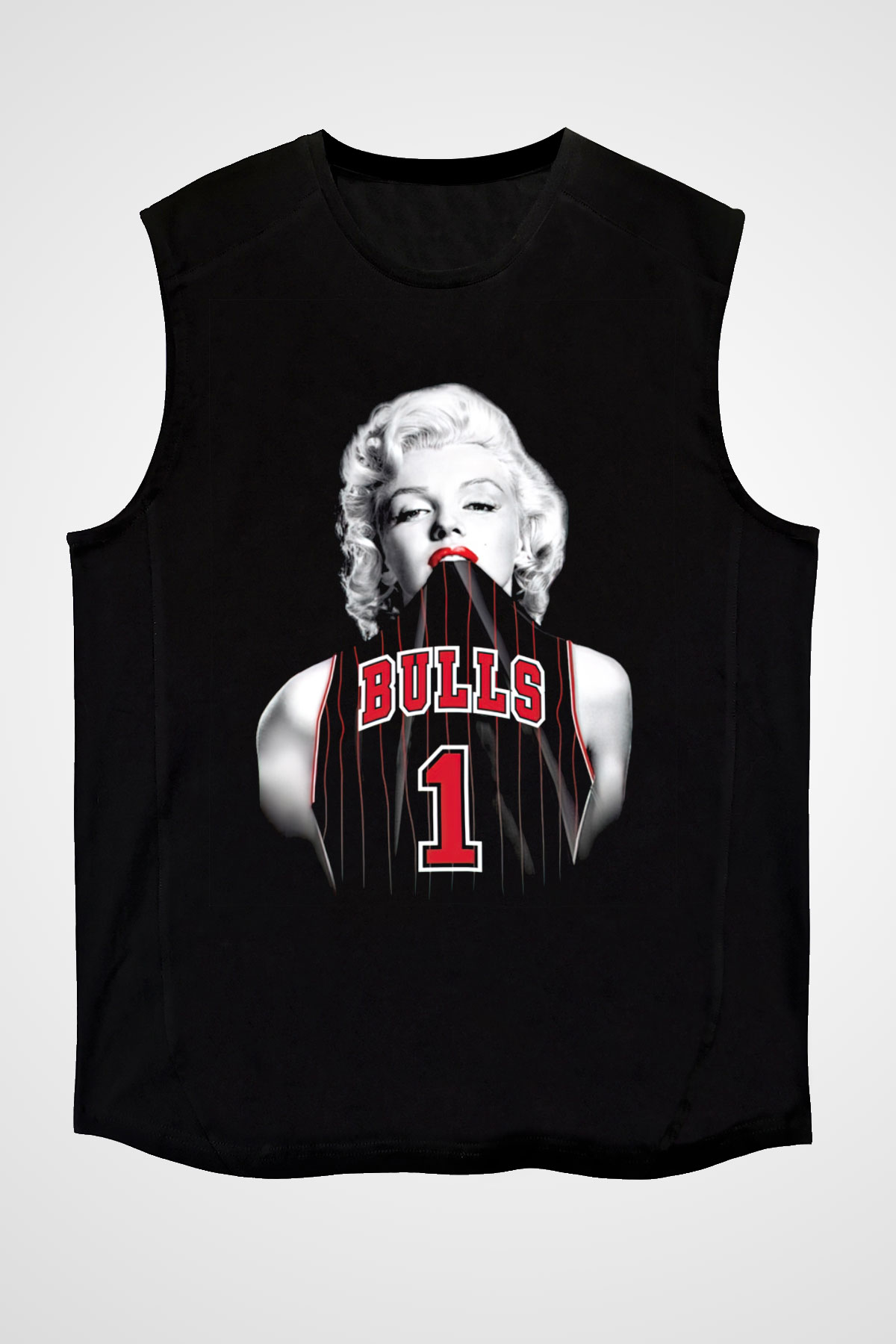 Chicago Bulls Siyah Unisex Kolsuz Tişört