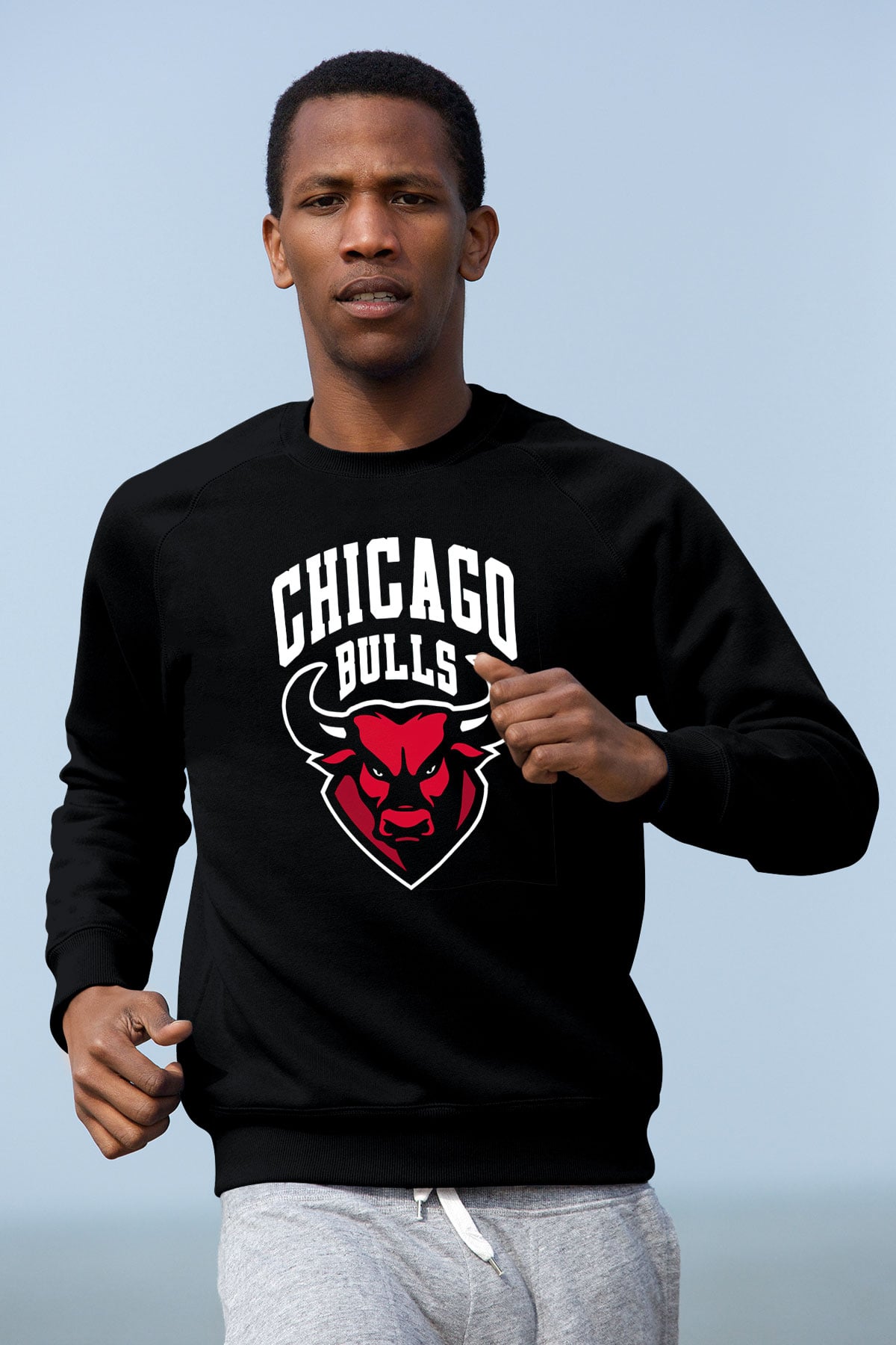 Chicago Bulls Siyah Unisex Sweatshirt