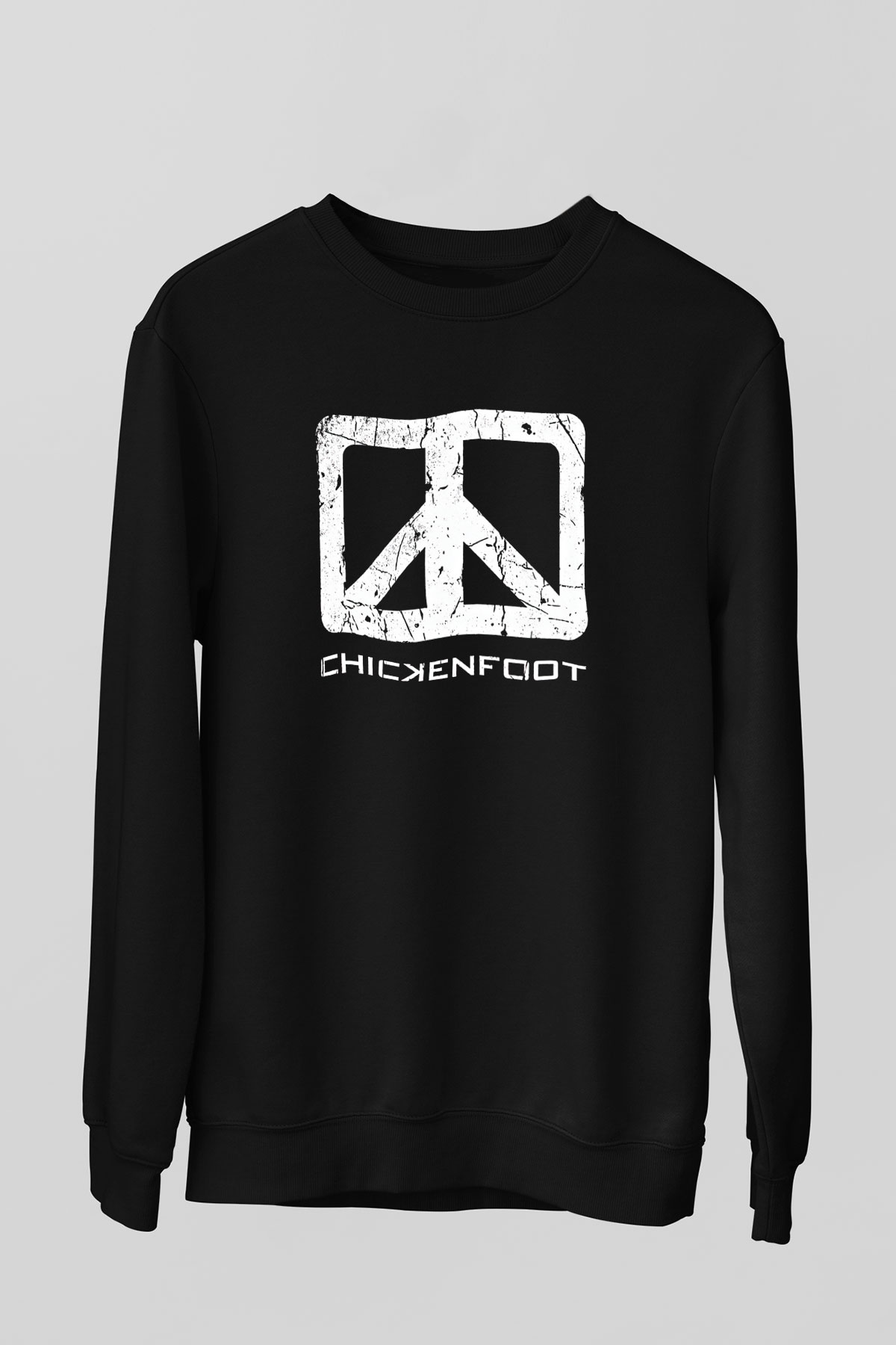 Chickenfoot Baskılı Unisex Siyah Sweatshirt