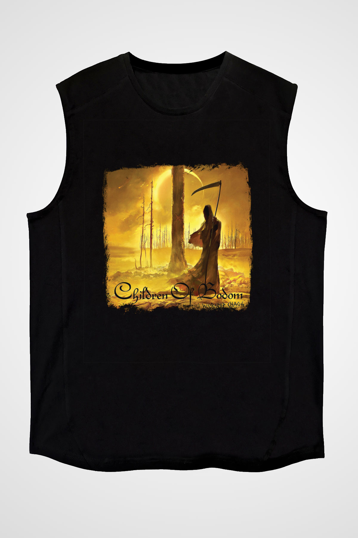 Children of Bodom Baskılı Unisex Siyah Kolsuz Tişört