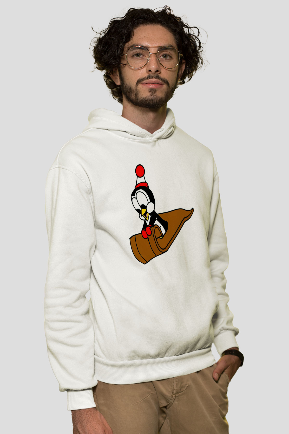 Chilly Willy Beyaz Unisex Hoodie