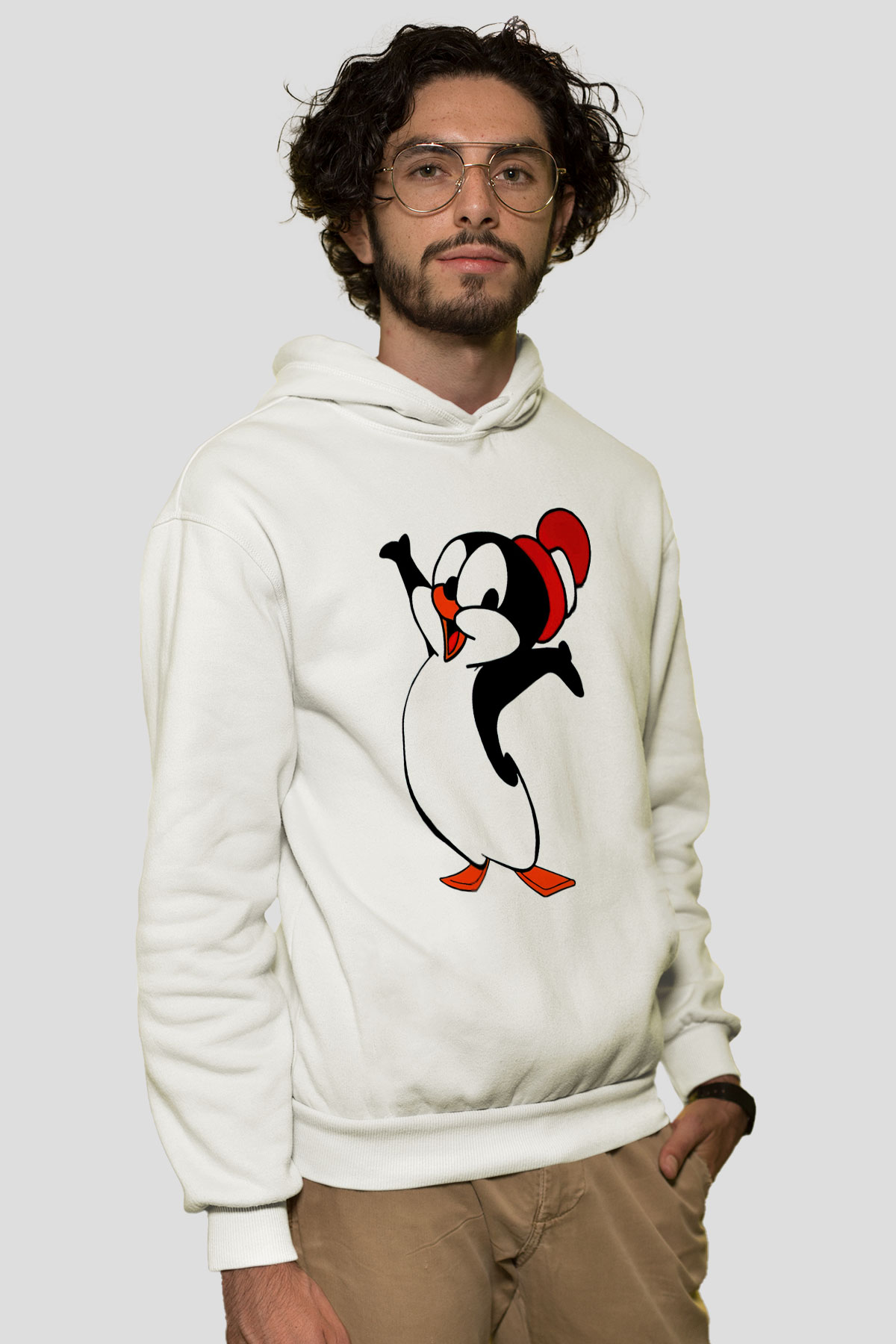 Chilly Willy Beyaz Unisex Hoodie