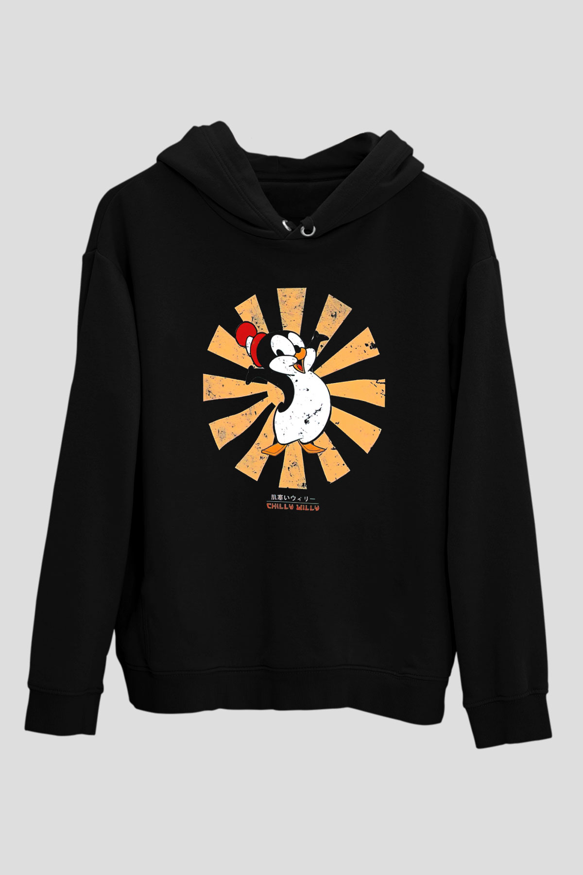 Chilly Willy Siyah Unisex Hoodie