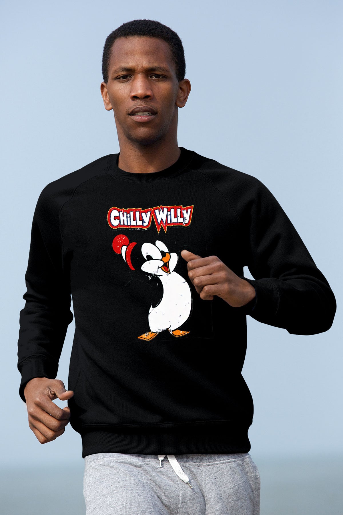 Chilly Willy Siyah Unisex  Sweatshirt