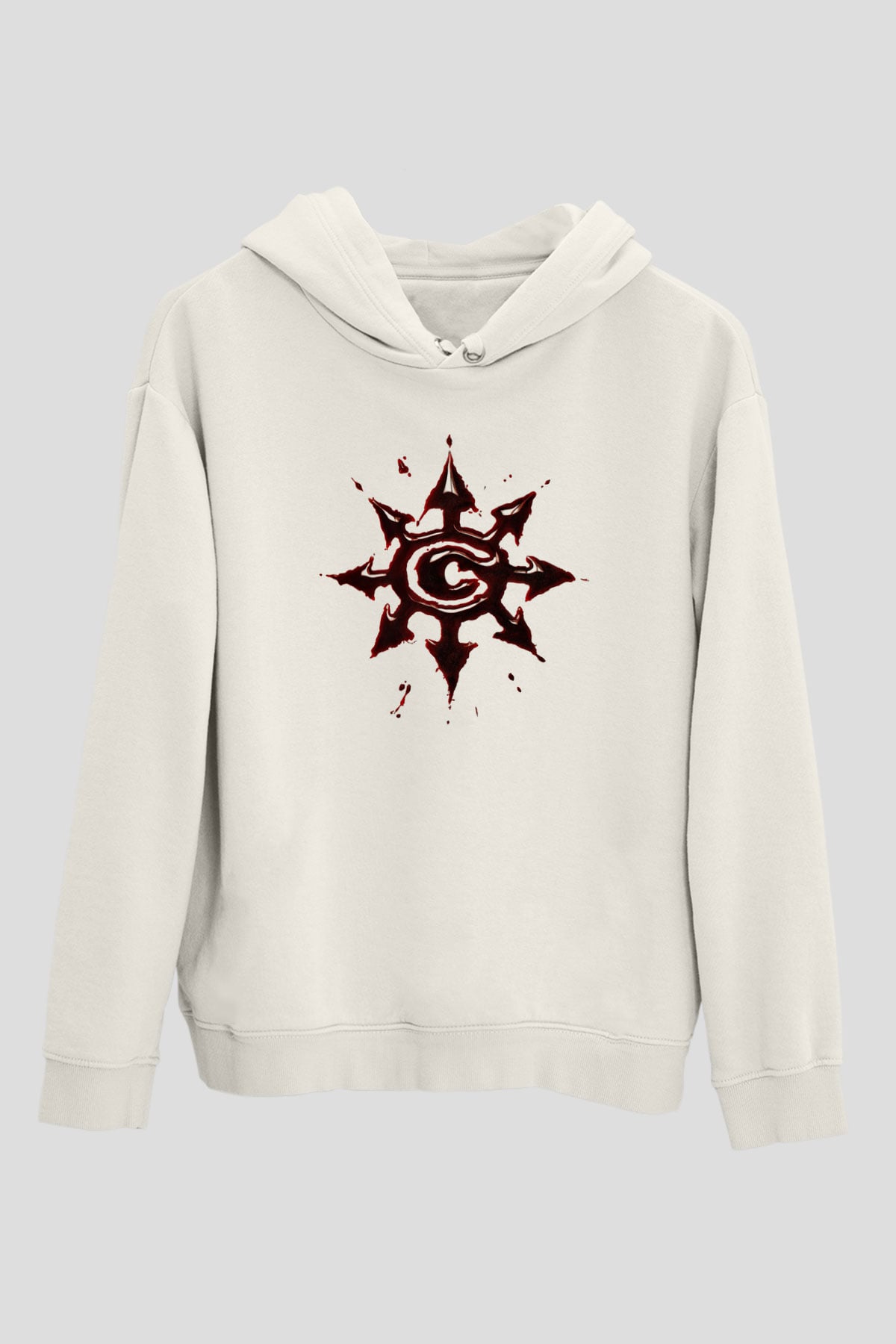 Chimaira Baskılı Unisex Beyaz Hoodie