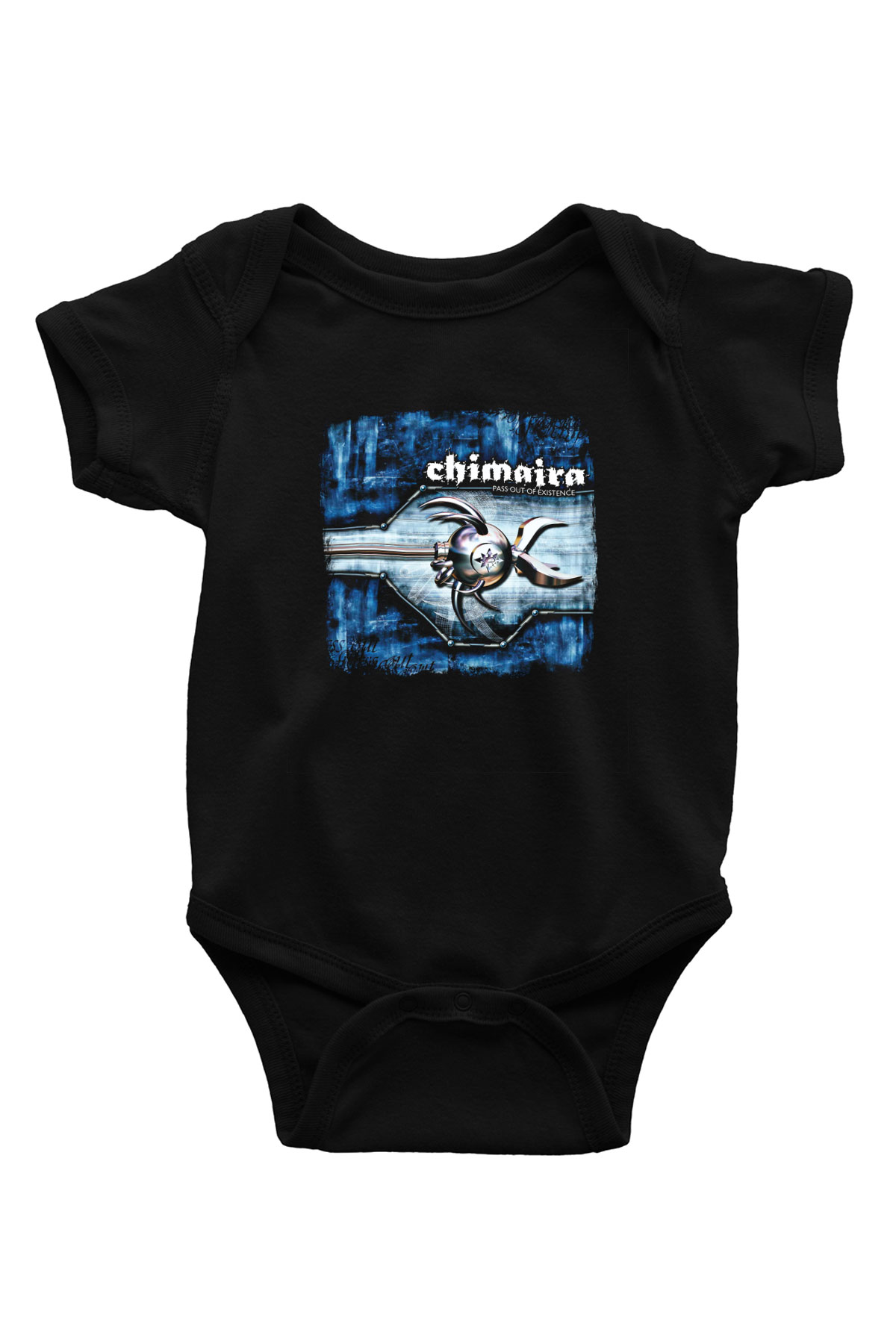 Chimaira Baskılı Unisex Siyah Bebek Body - Zıbın