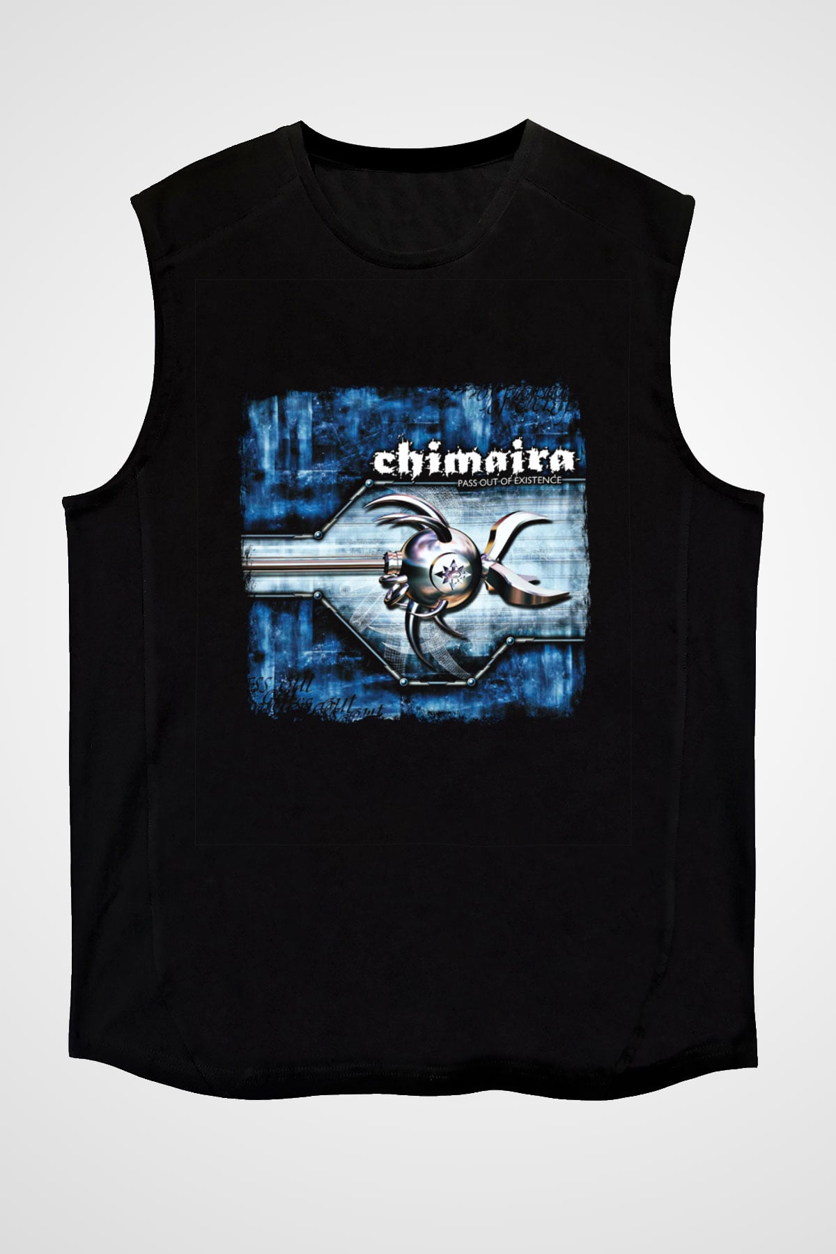 Chimaira Baskılı Unisex Siyah Kolsuz Tişört