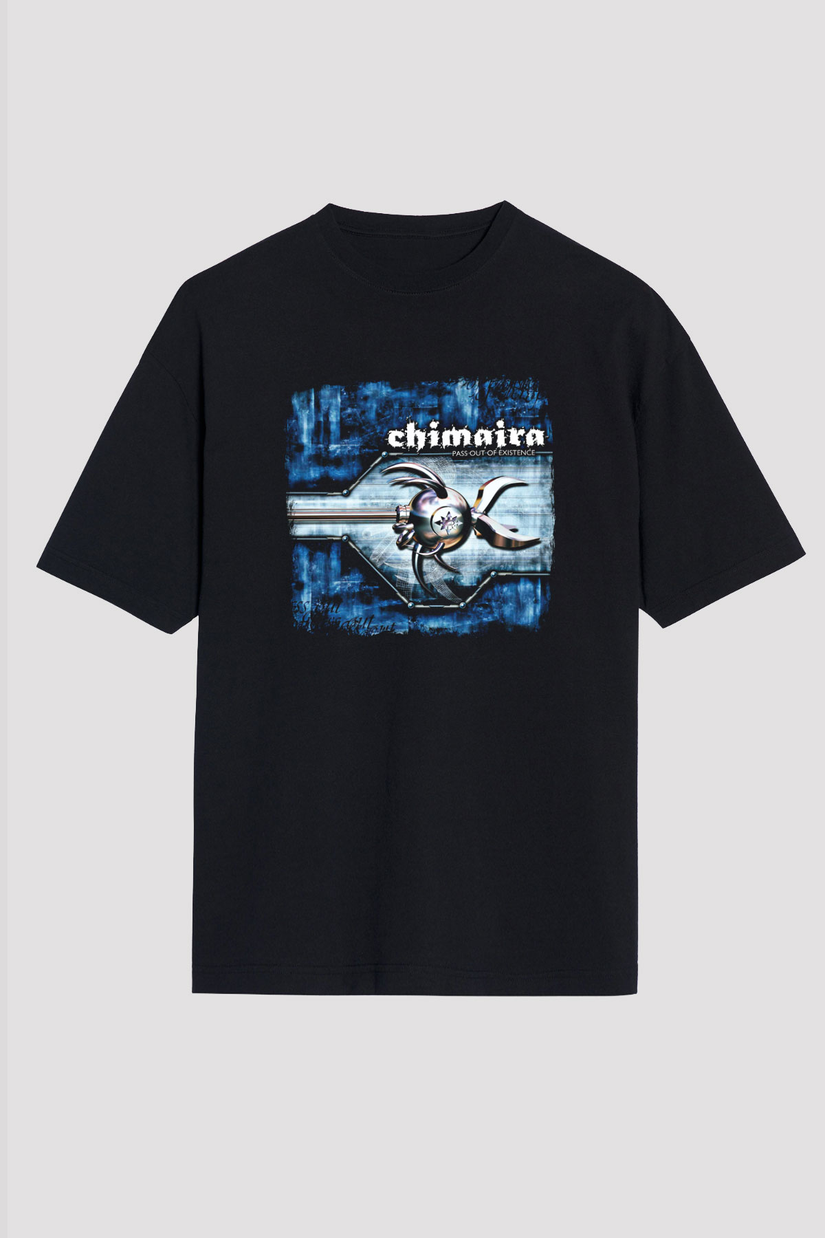 Chimaira Baskılı Unisex Siyah Oversize Tişört