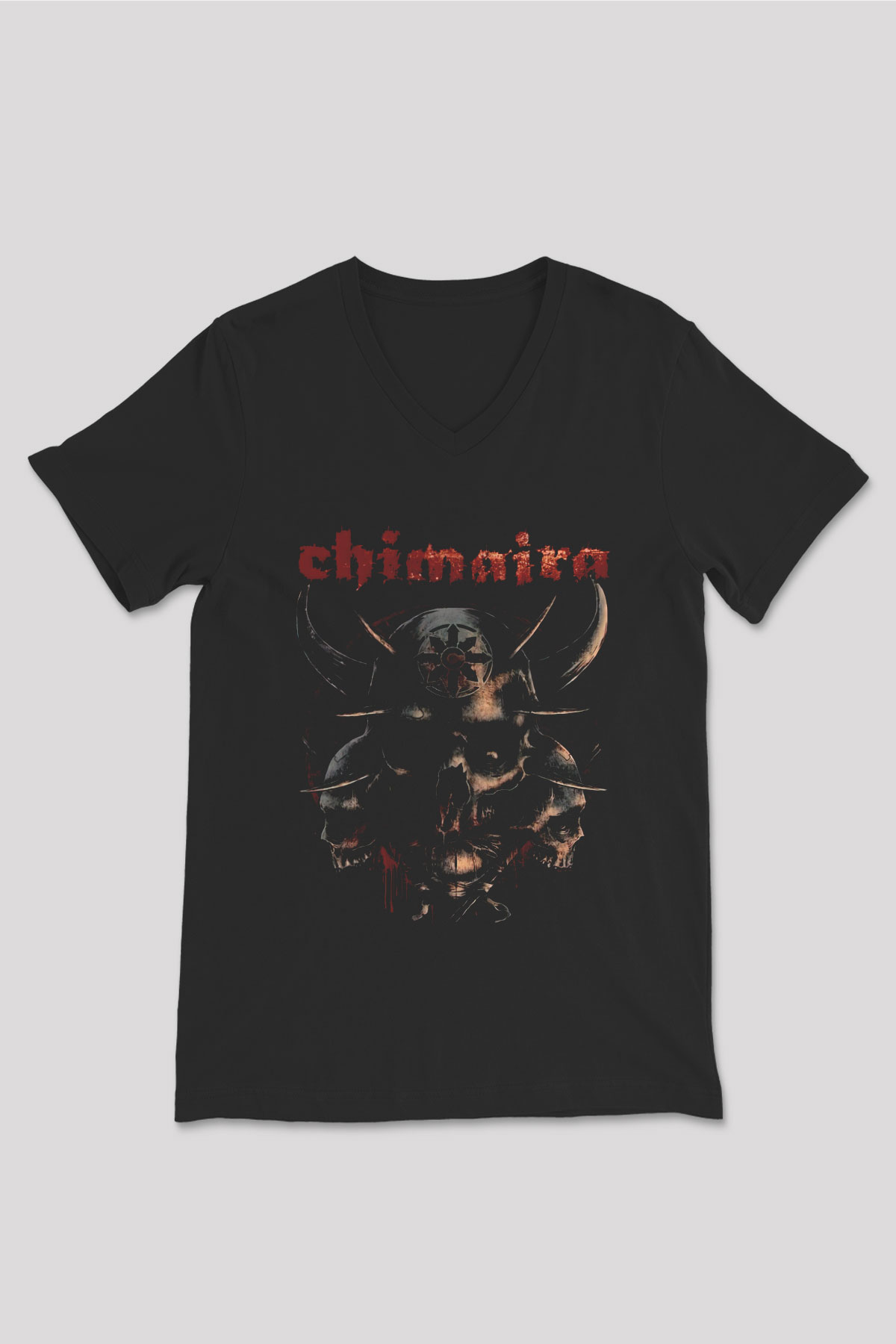 Chimaira Siyah Unisex V Yaka Tişört