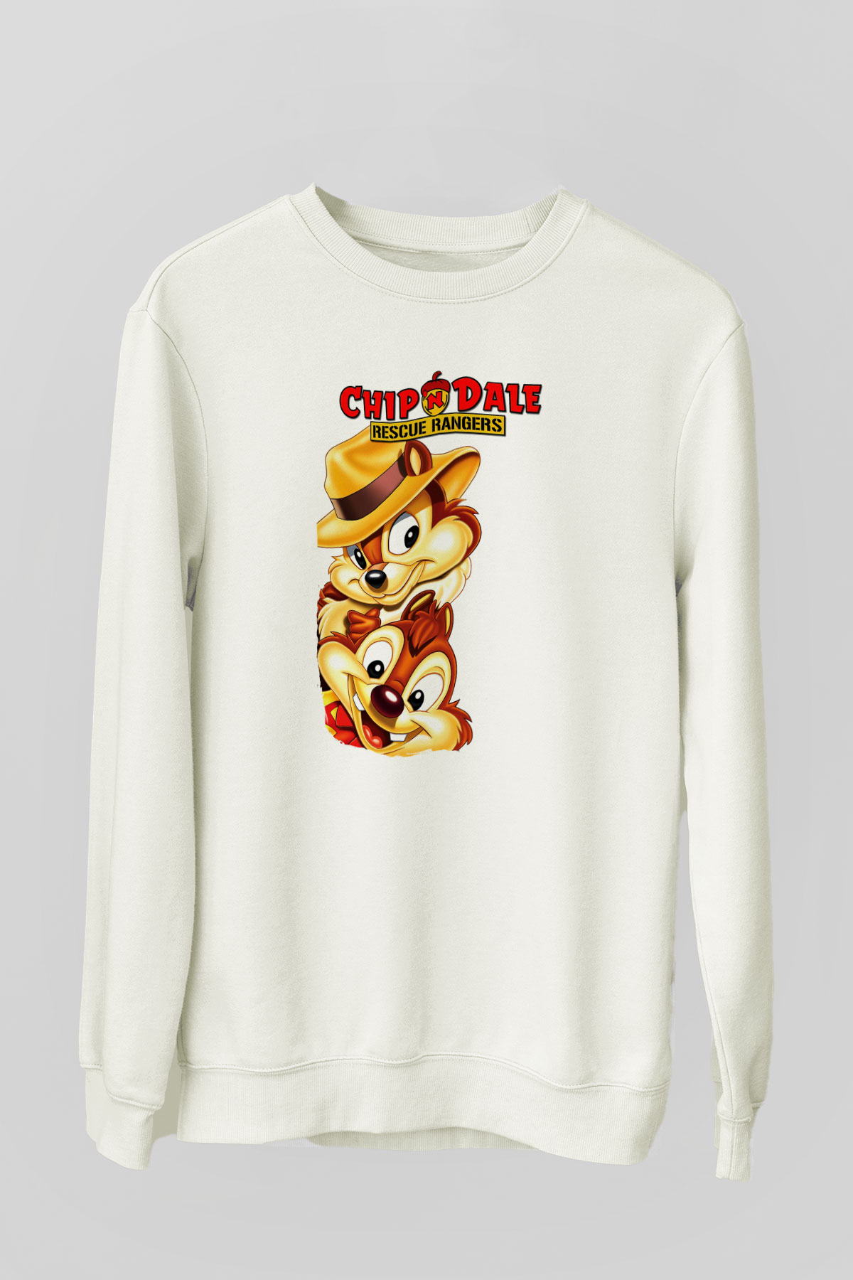 Chipn Dale Rescue Rangers Beyaz Unisex Sweatshirt
