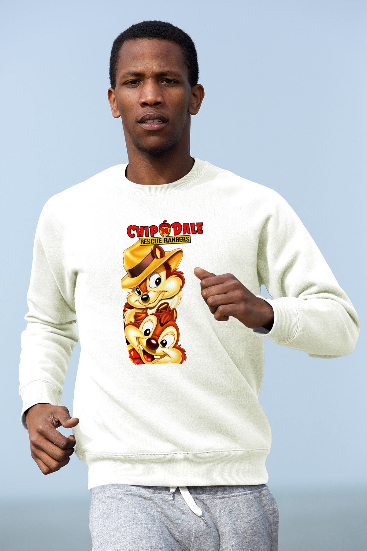 Chipn Dale Rescue Rangers Beyaz Unisex Sweatshirt